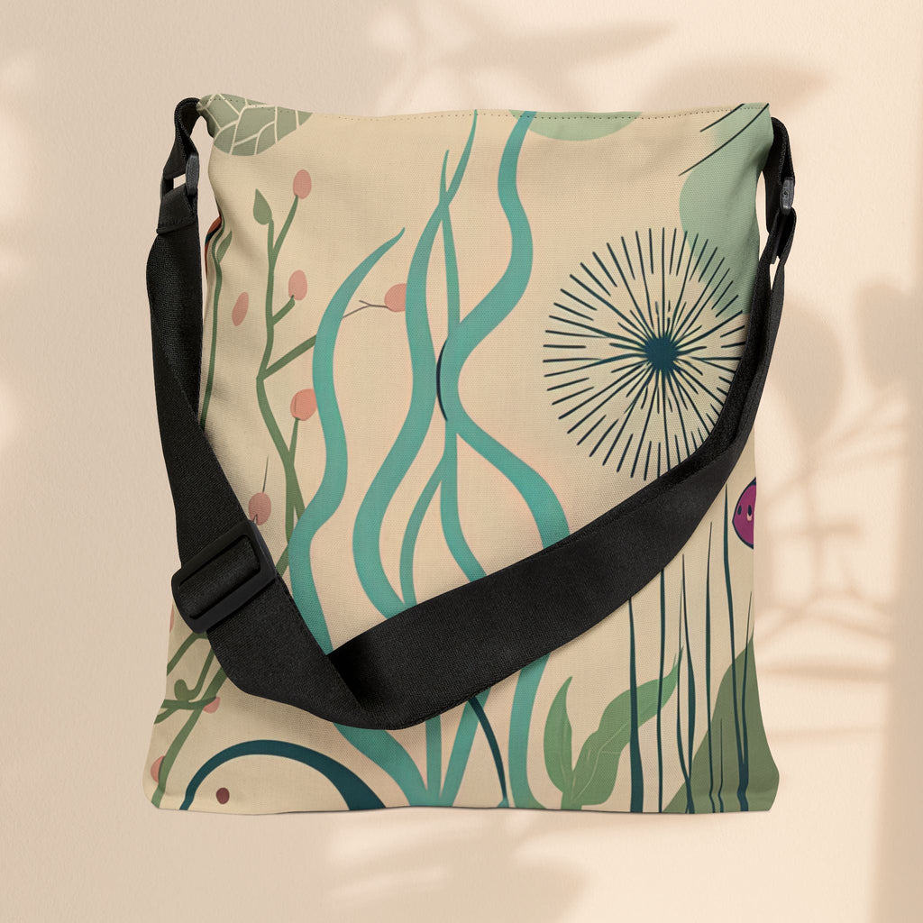 Adjustable Tote Bag  - BoHo Seaweed