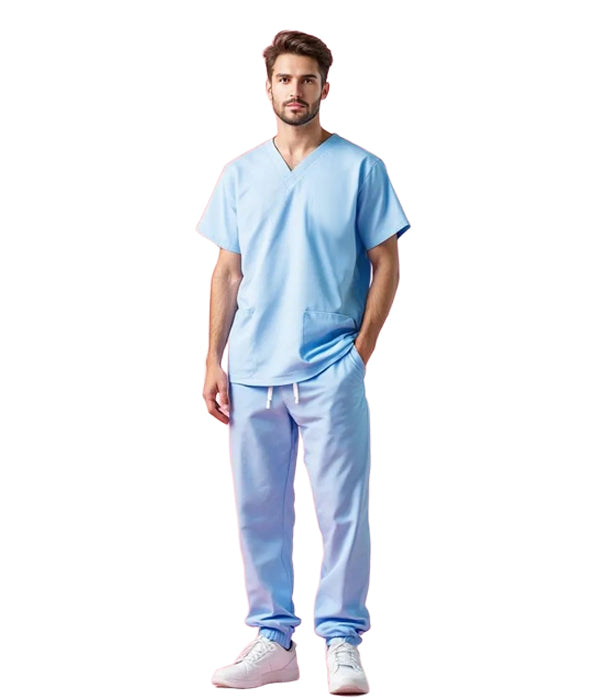 Poplin Unisex Jogger Scrub Set - 4 Pockets, Half Sleeves (2-Pocket Top & 2-Pocket Jogger Pant)