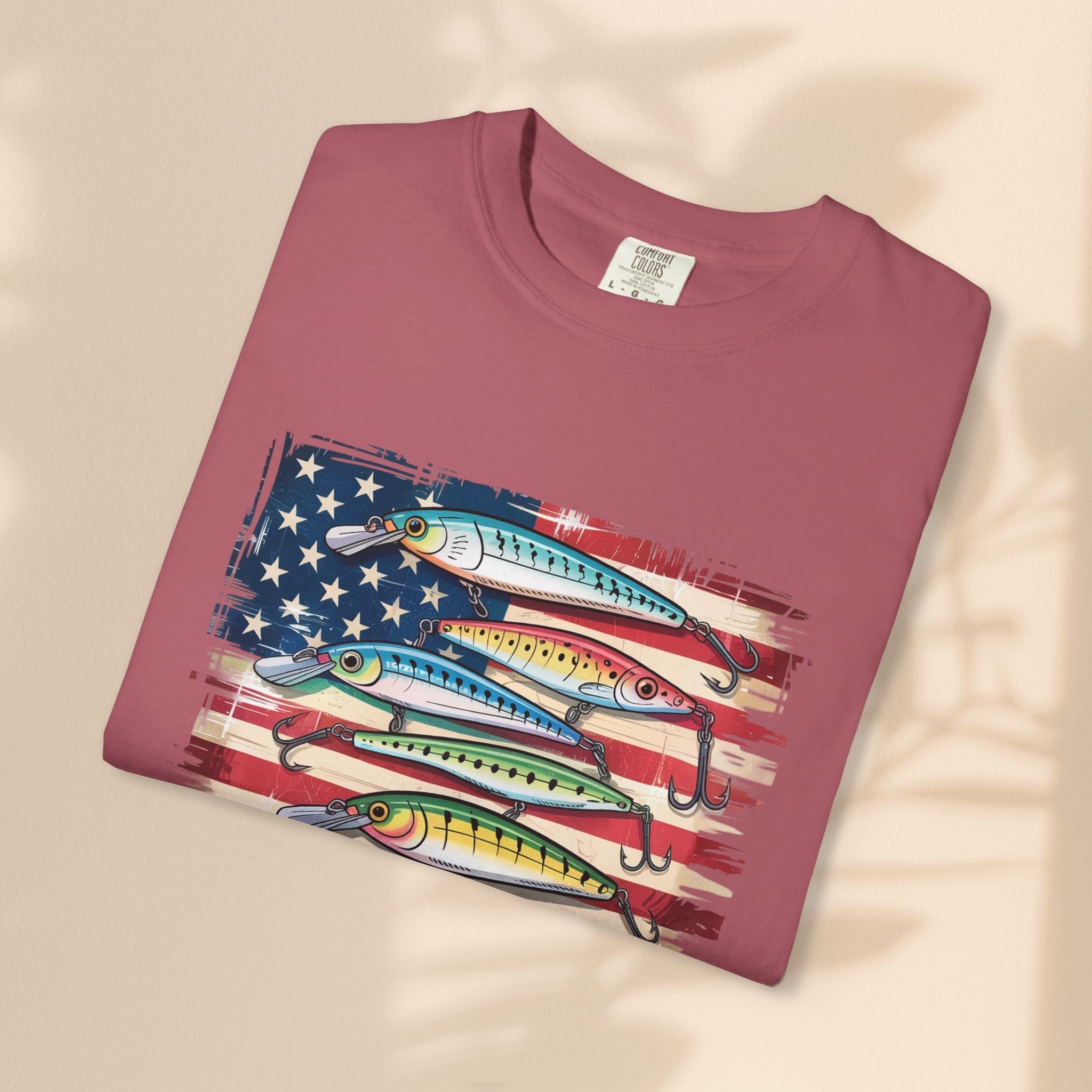 Fishing Enthusiast T-Shirt, Patriotic Angler Tee