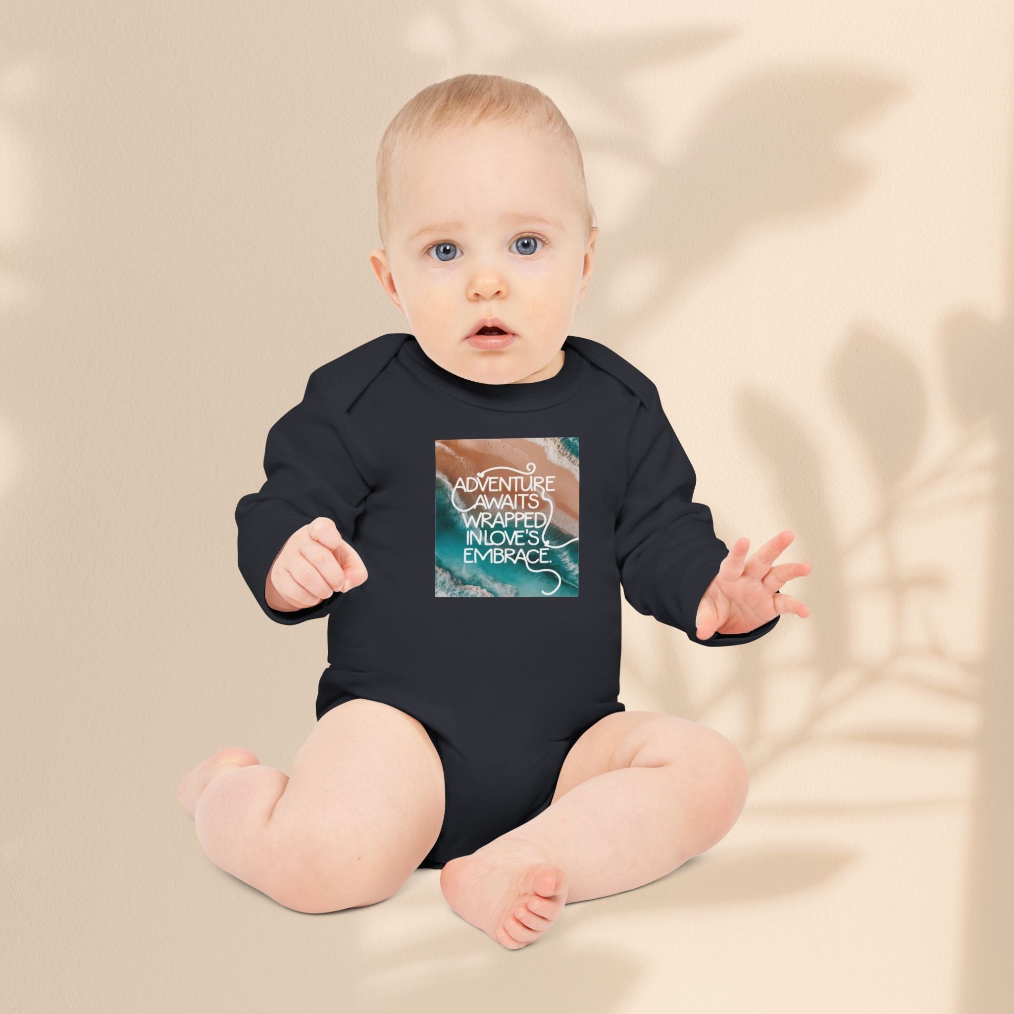 Adventure Awaits Organic Baby Bodysuit | Long Sleeve Baby Outfit