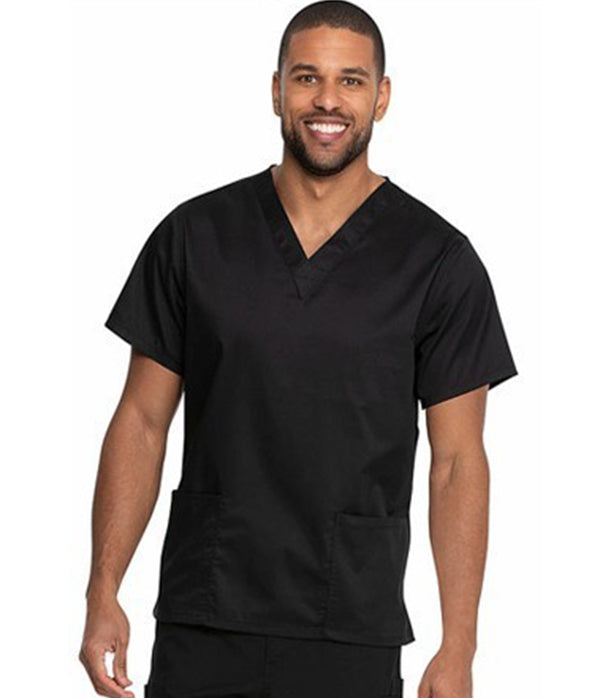 Microfiber Stretch Top v neck 2 pocket half sleeve unisex