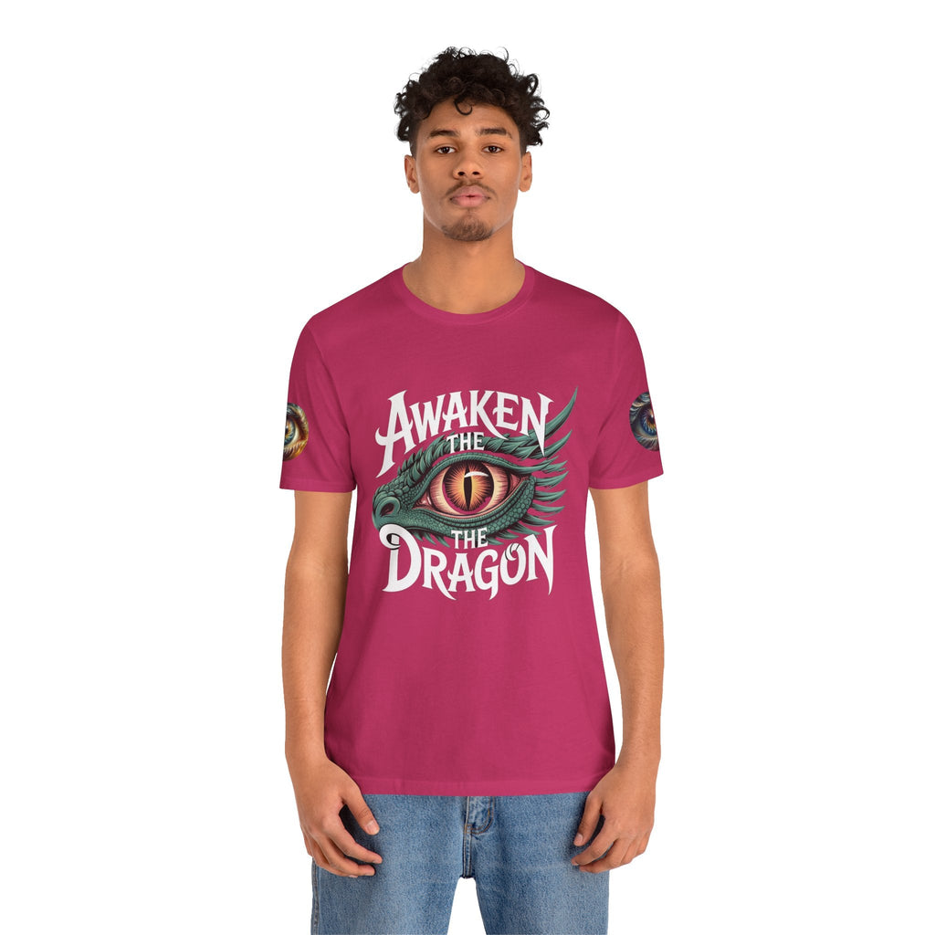 Fantasy Awaken The Dragon Graphic Tee, Unisex Short Sleeve Shirt, Gift for Dragon Lovers, Fantasy Fan Apparel