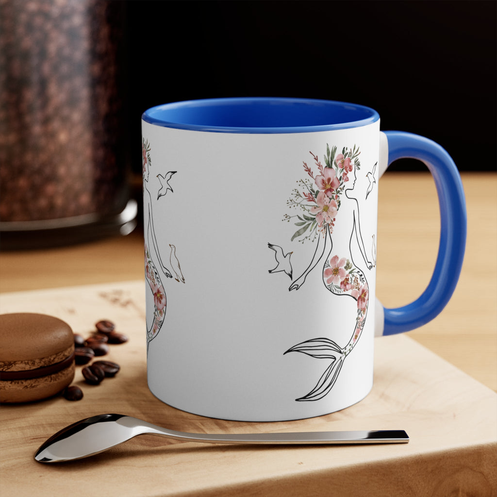 Mermaid Silhouette 11oz Accent Mug – Ocean Gift Cup