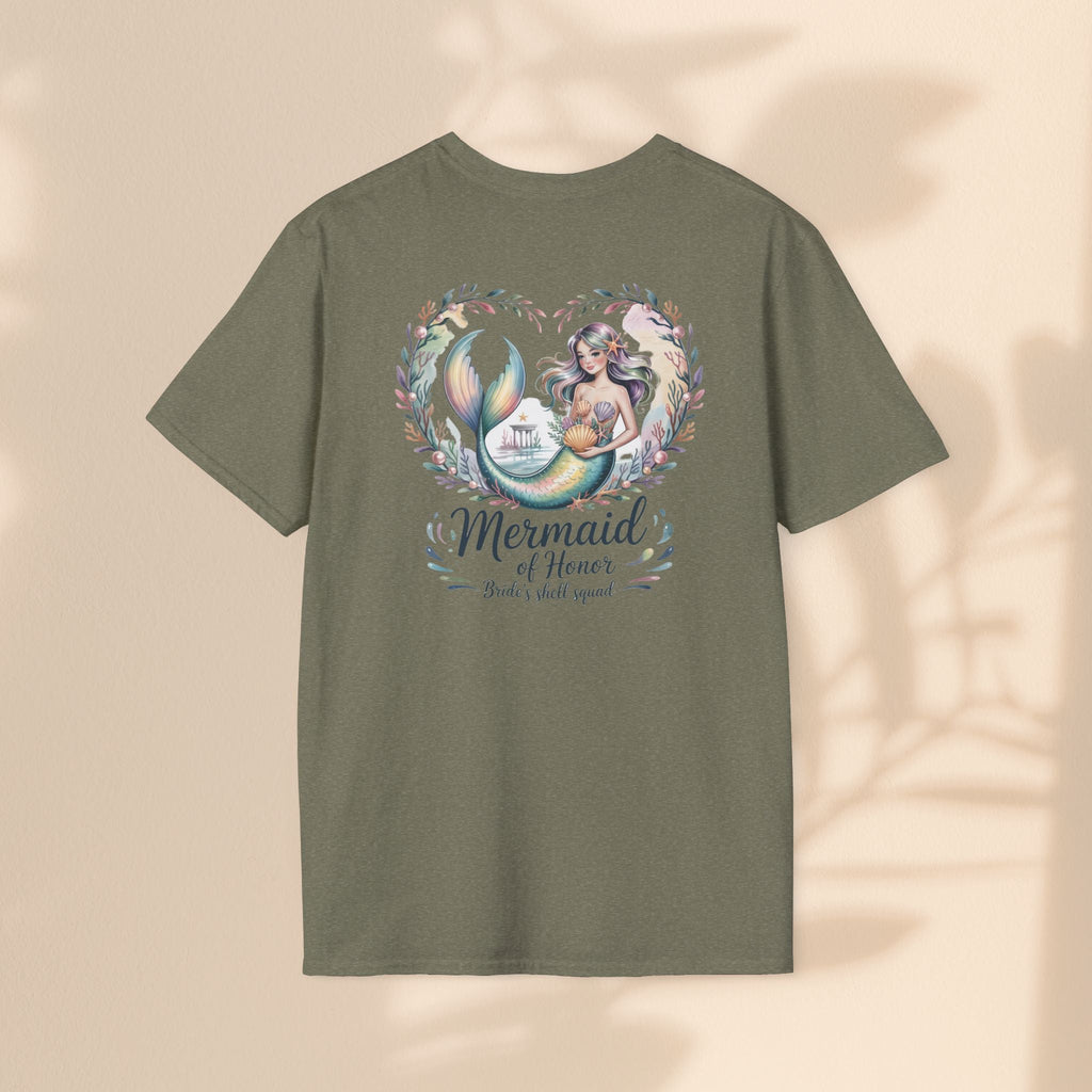 Maid of Honor Mermaid T-Shirt, Ocean Lover Tee, Beach Party Outfit, Gift for Sea Enthusiasts, Mermaid wedding tee