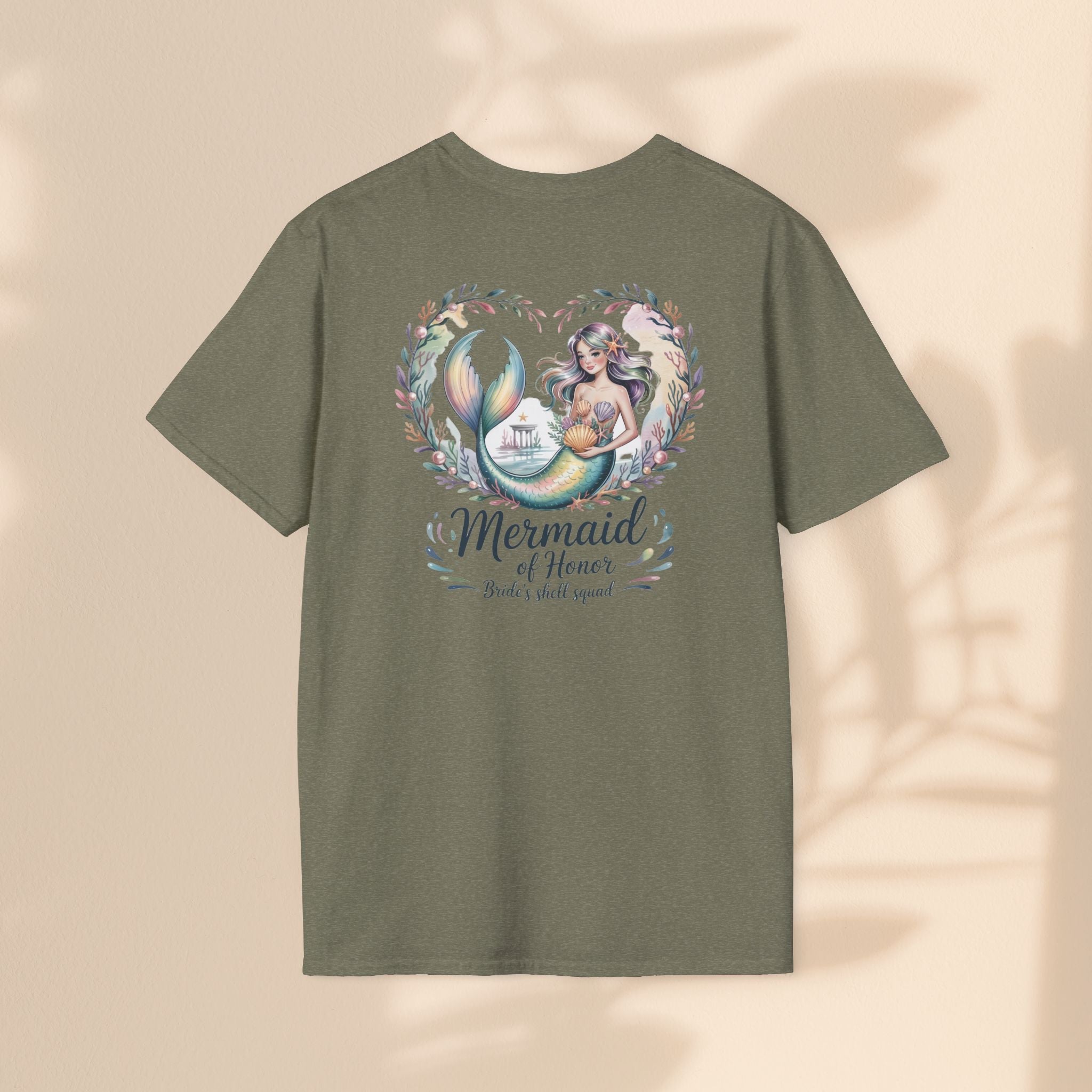 Maid of Honor Mermaid T-Shirt, Ocean Lover Tee, Beach Party Outfit, Gift for Sea Enthusiasts, Mermaid wedding tee