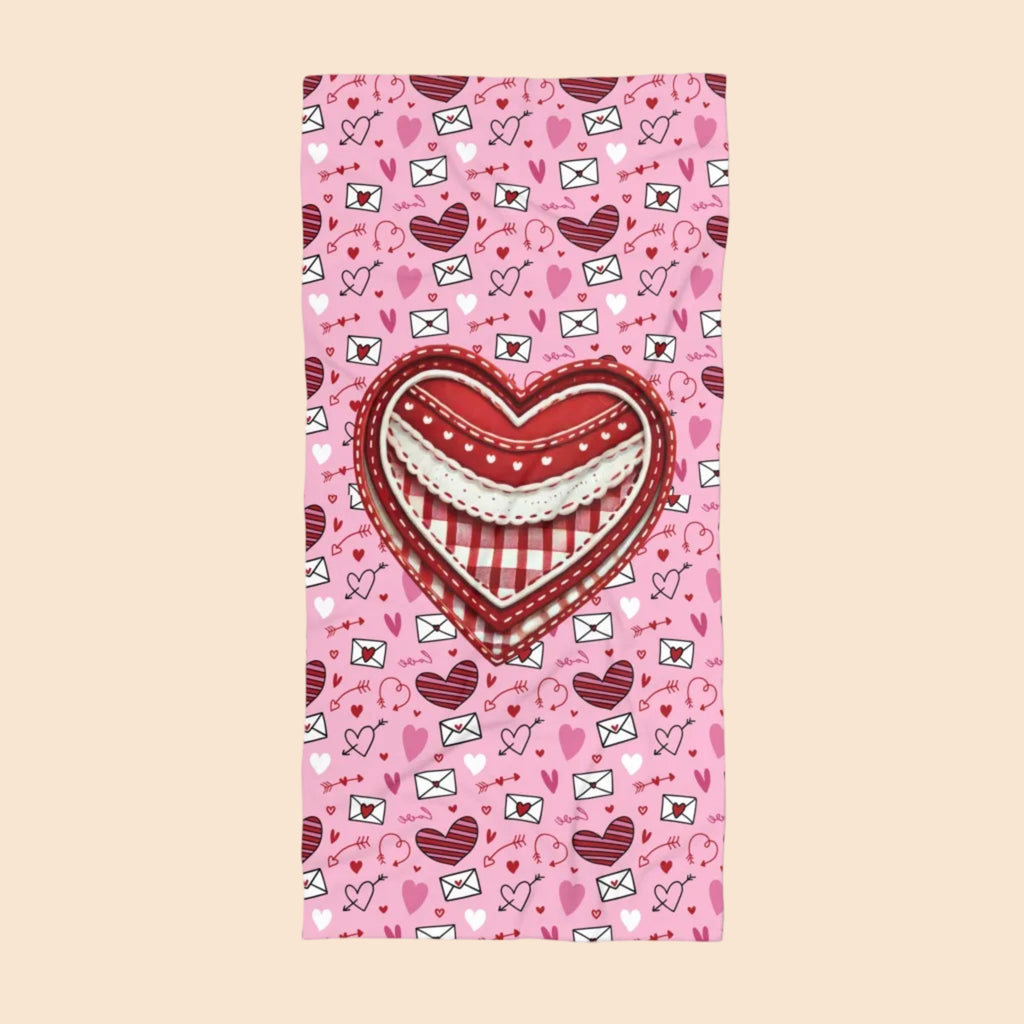 Heartfelt Pink Beach Towel
