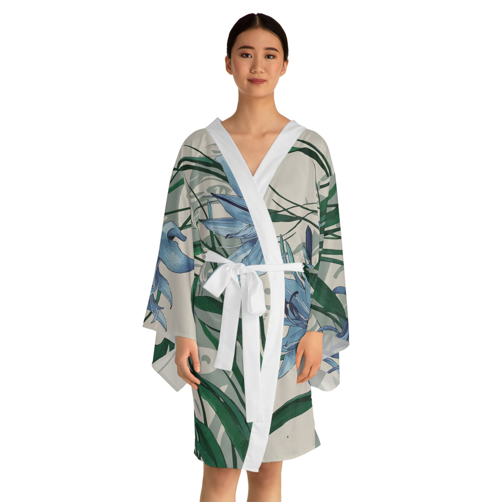Long Sleeve Kimono Robe - African Lily
