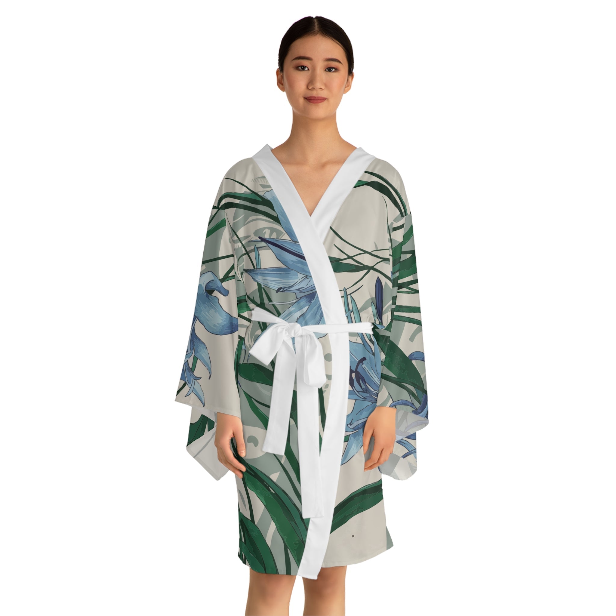 Long Sleeve Kimono Robe - African Lily