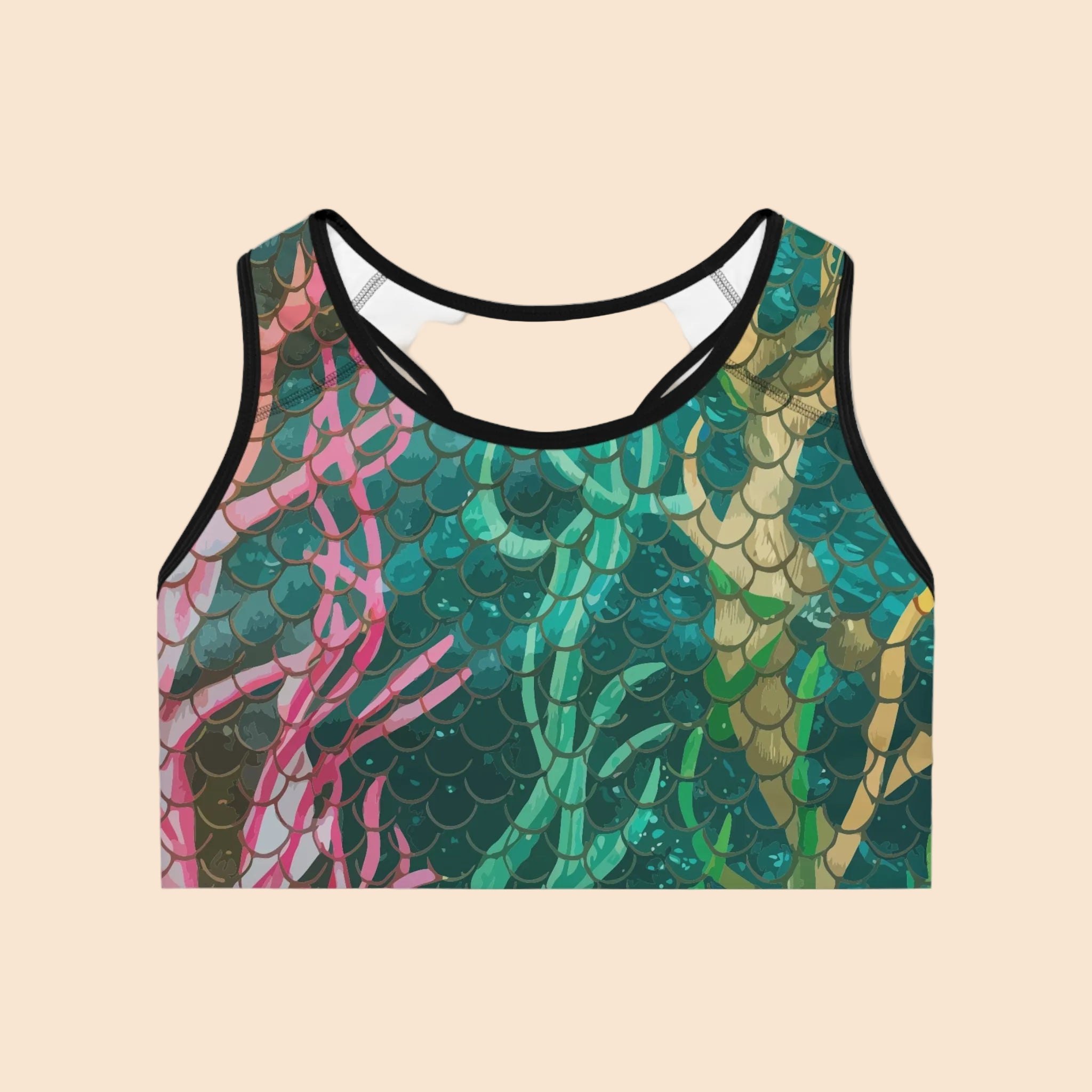 Mermaid Scales Net – Seamless Sports Bra