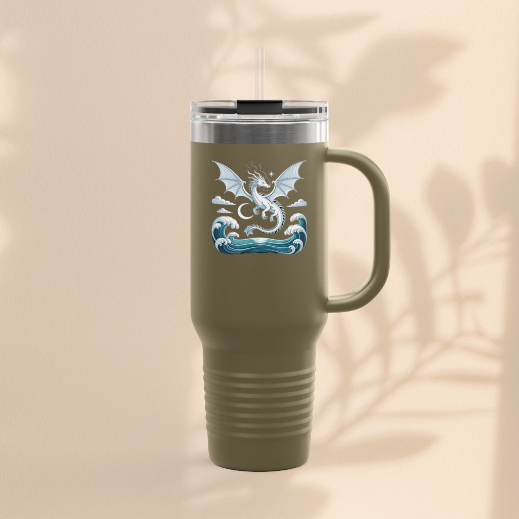 Dragon Insulated Travel Mug - Perfect for Adventure Lovers, Camping, Road Trips, Gifts for Friends, Motivational Designs