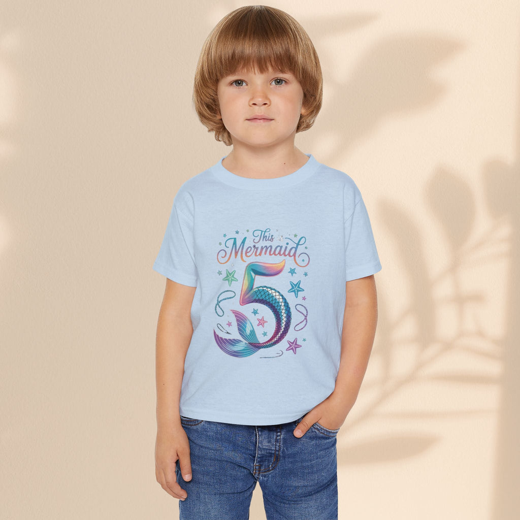 5 year old Mermaid Birthday Toddler T-shirt, Magical Mermaid Tee