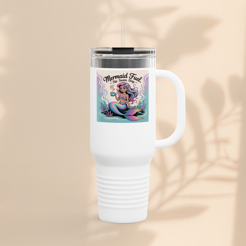 Magical Mermaid Fuel Insulated Travel Mug | 40oz Fantasy Drinkware for Beach Lovers, Gifts for Her