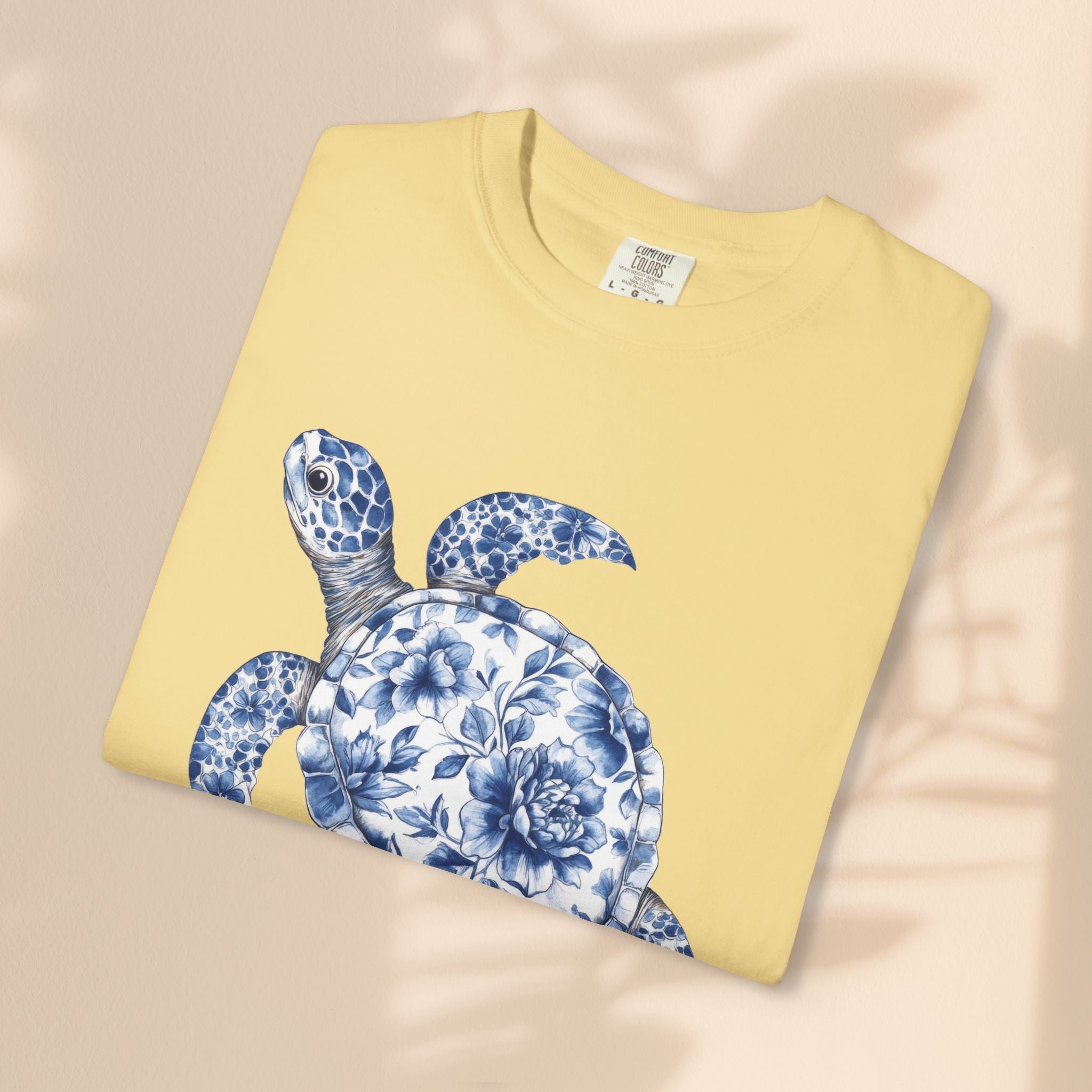 Blue Toile Turtle Unisex T-Shirt - Eco-Friendly Summer Style