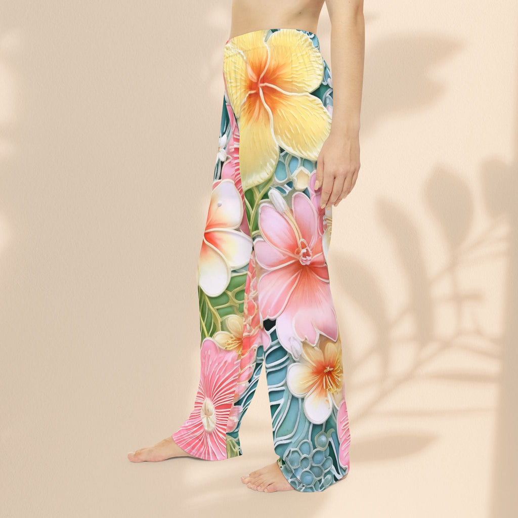 Hawaii Floral Women's Pajama Pants, Comfortable Sleepwear, Relaxation Clothing, Tropical Loungewear, Gift for Her, Summer Nightwear
