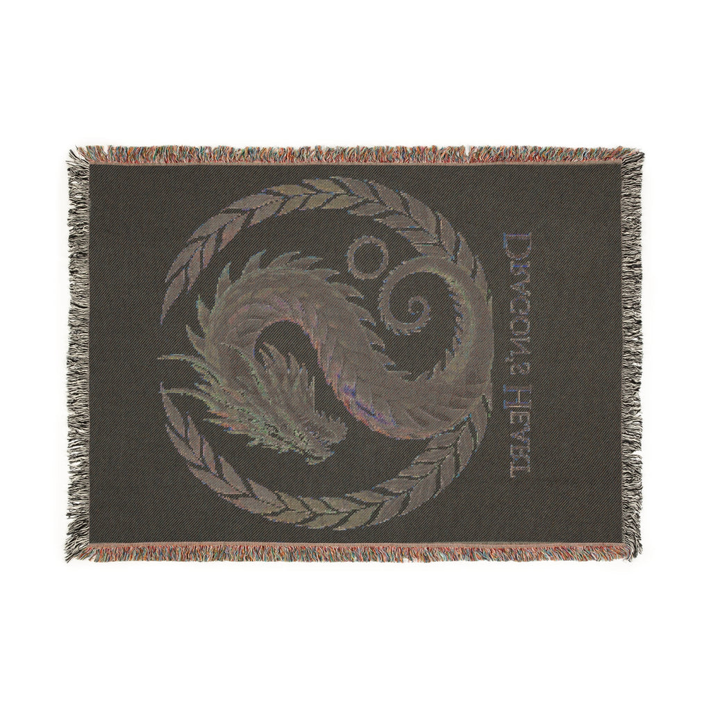 Dragon Heart Woven Blanket – Cozy Throw, Unique Wall Tapestry & Gift for Fantasy Lovers