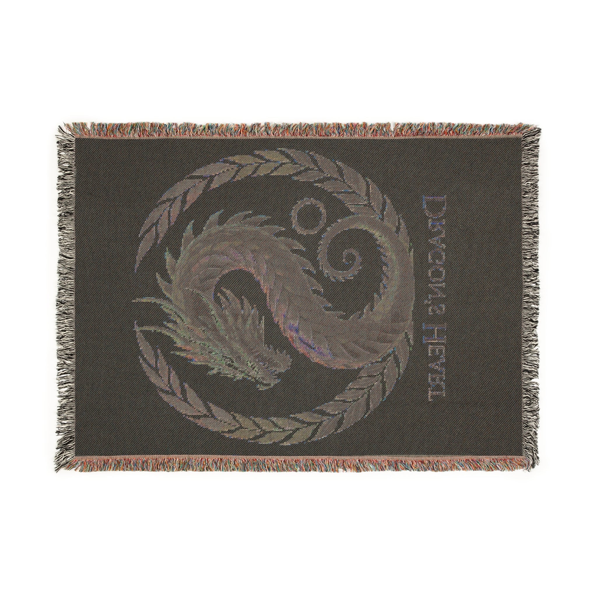 Dragon Heart Woven Blanket – Cozy Throw, Unique Wall Tapestry & Gift for Fantasy Lovers