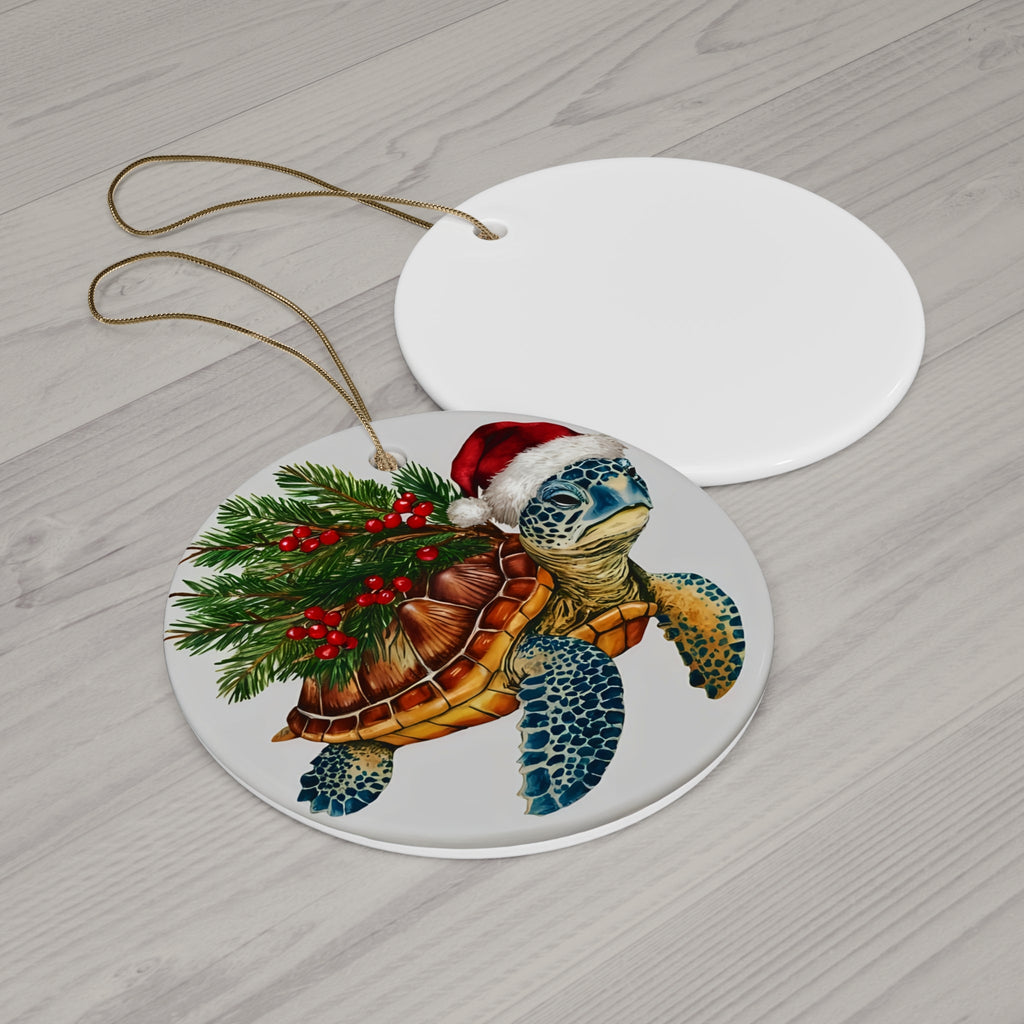 Ceramic Ornament - Sea Turtle Christmas
