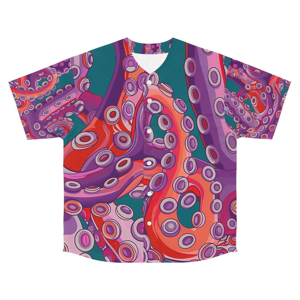 Men's Baseball Jersey - Color Me Octopus