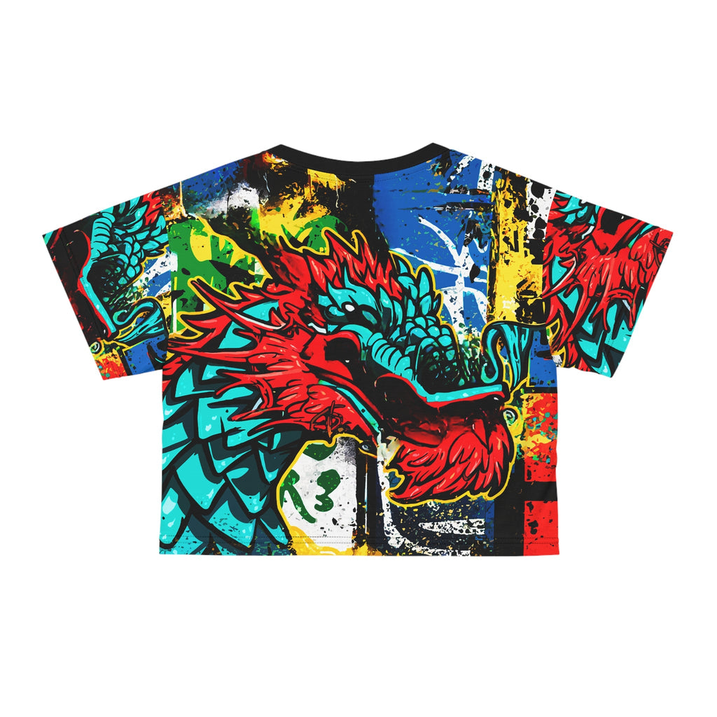 Colorful Street Dragon Graphic Crop Tee