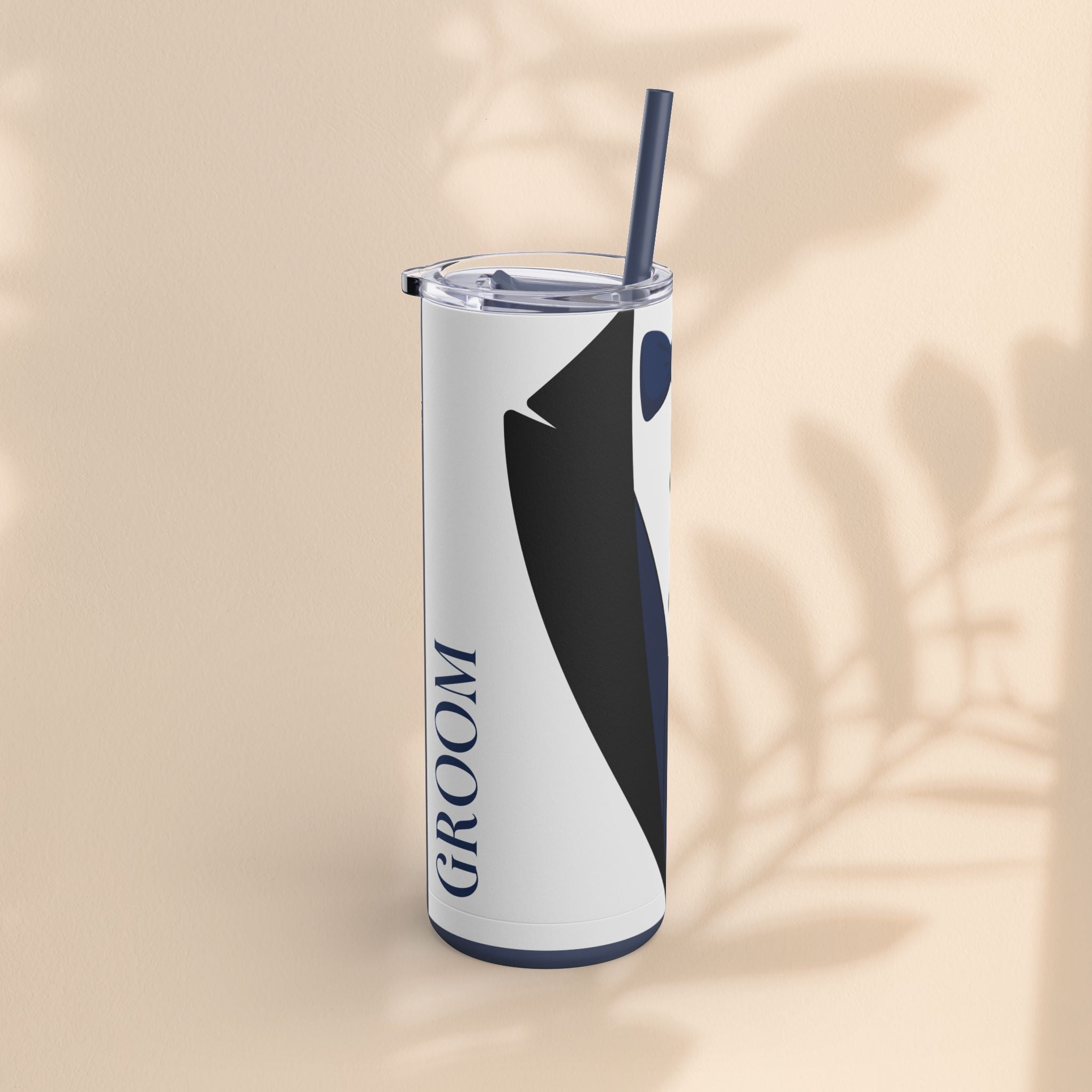 Groom Tuxedo Tumbler, Stylish Groom Tumbler for Weddings, Bachelor Parties, and Gifts, 20oz Matte Skinny Cup, Wedding Party Favor