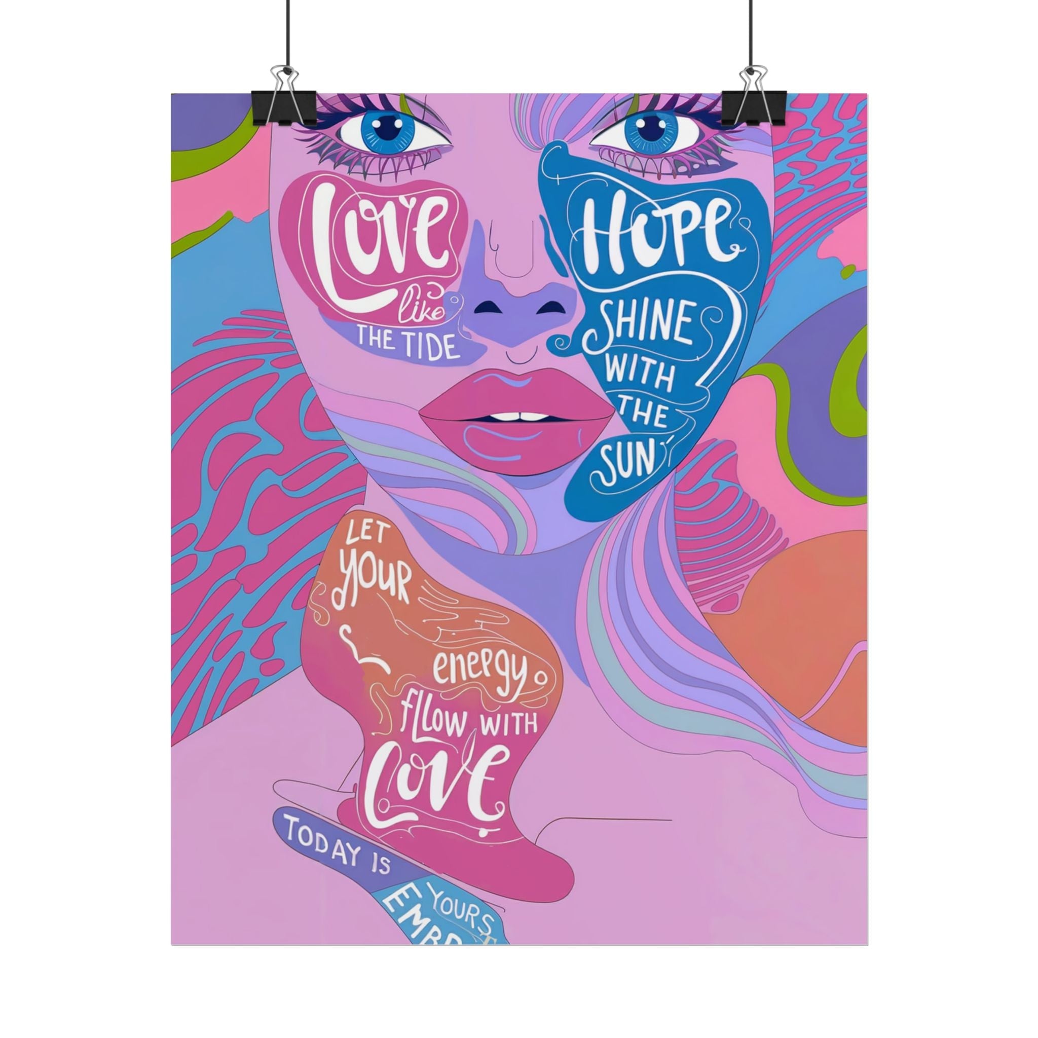 Inspirational Quote Rolled Posters - Colorful Love & Hope Design