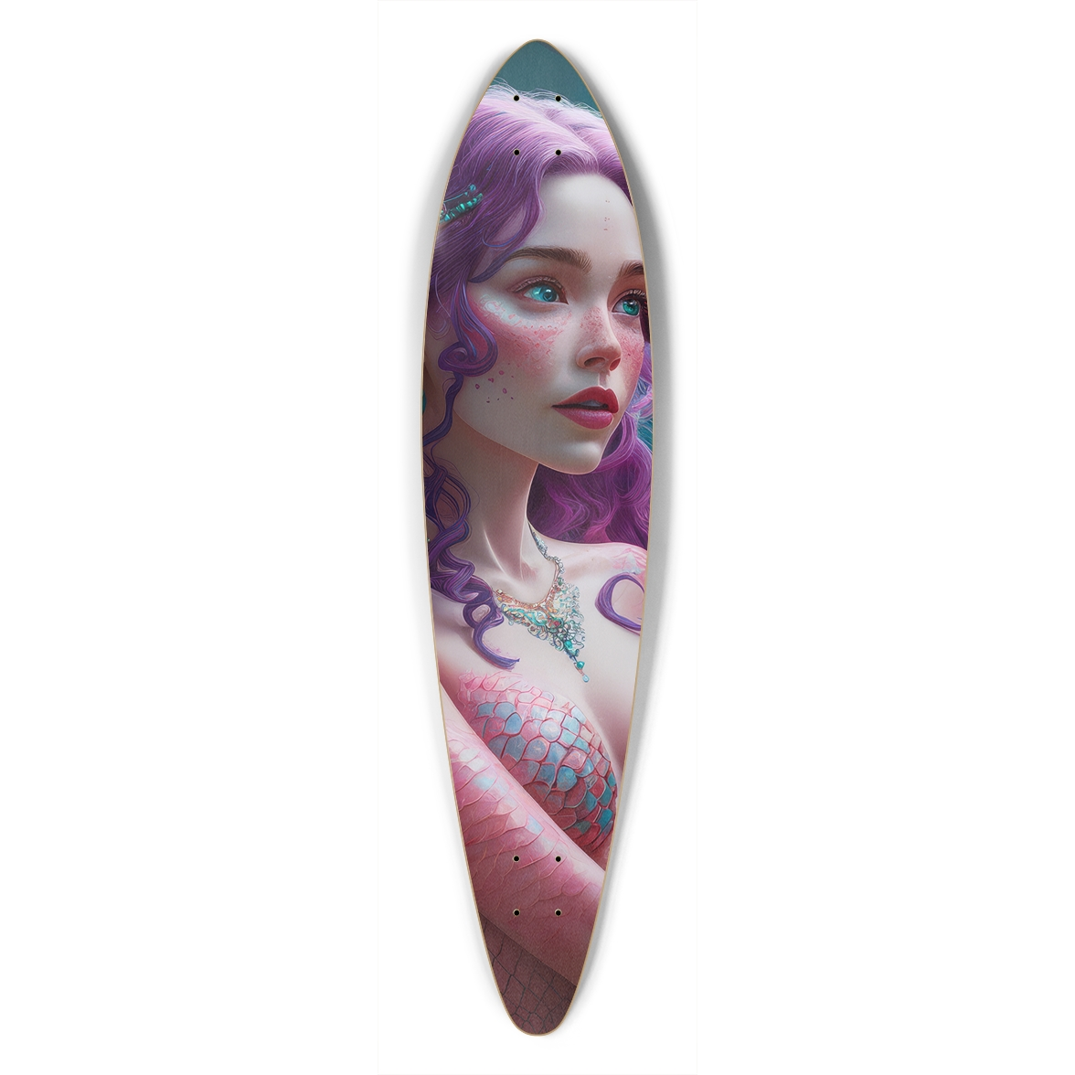 Mermaid Longing Longboard – Personalized Ocean Art Cruiser