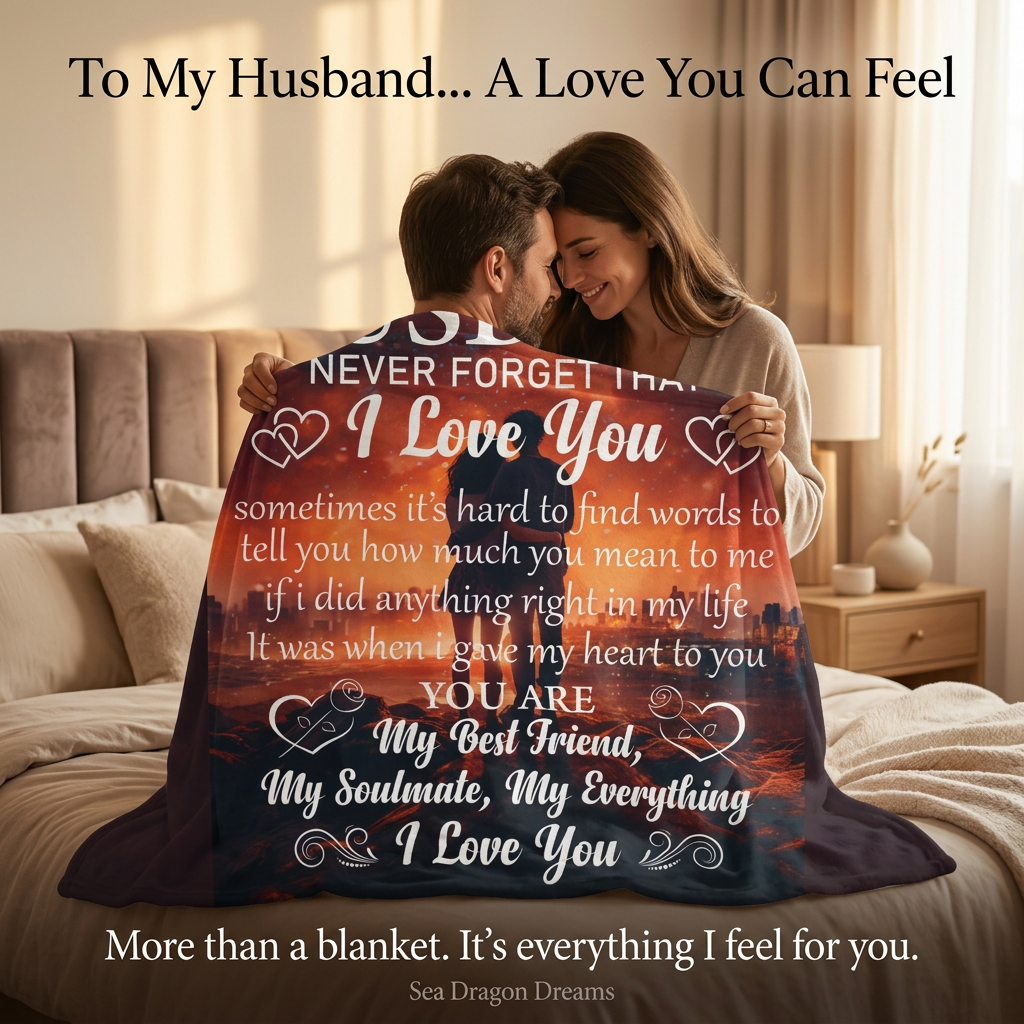 Husband Blanket Gift – Velveteen Plush | Romantic Gift for Husband from Wife