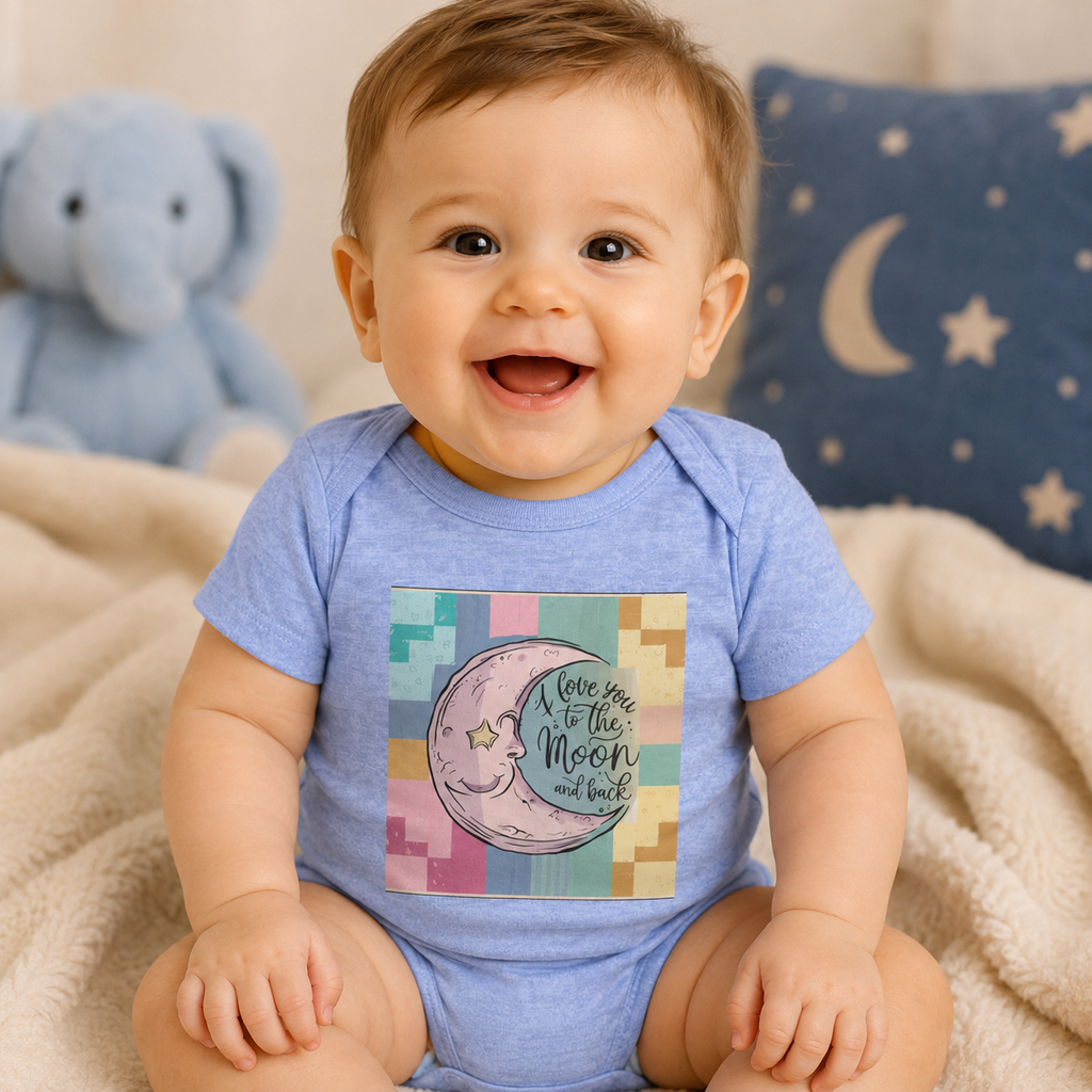 Baby Organic Short Sleeve Bodysuit - Love You To The Moon and Back