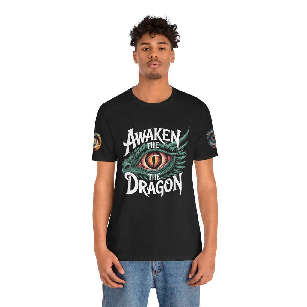 Fantasy Awaken The Dragon Graphic Tee, Unisex Short Sleeve Shirt, Gift for Dragon Lovers, Fantasy Fan Apparel