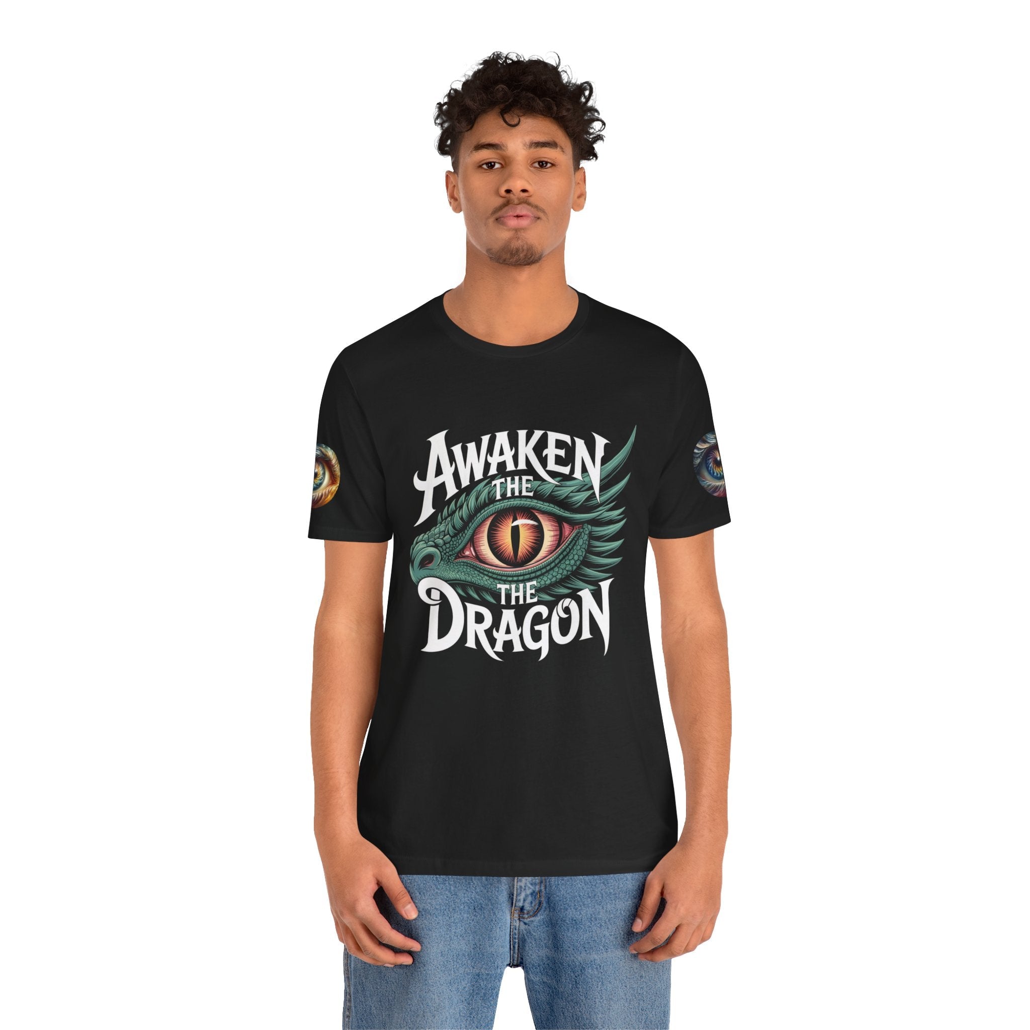 Fantasy Awaken The Dragon Graphic Tee, Unisex Short Sleeve Shirt, Gift for Dragon Lovers, Fantasy Fan Apparel