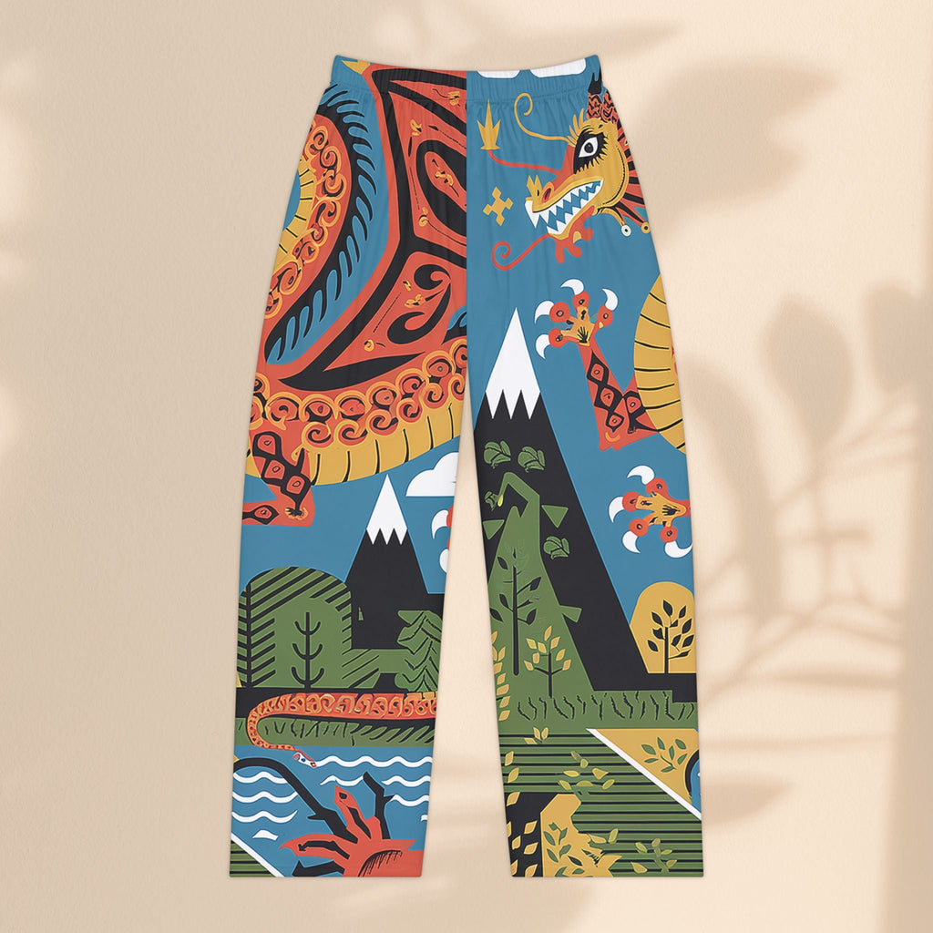 Dragon Print Pajama Pants - Mexican Style