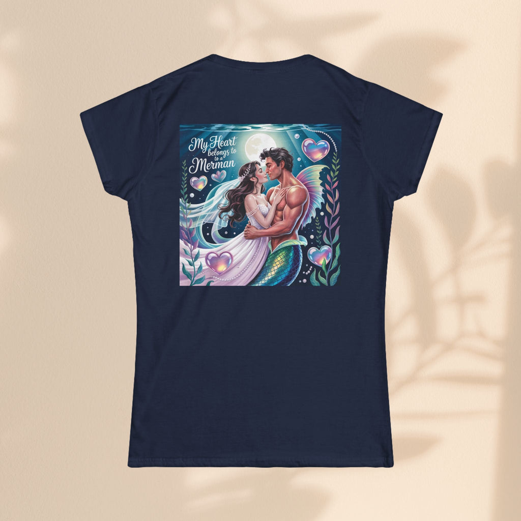Heartfelt Mermaid Graphic Tee, Romantic Shirt, Beach Lover Gift, Summer Fashion, Ocean-Themed Apparel, Anniversary Present, Cute Top