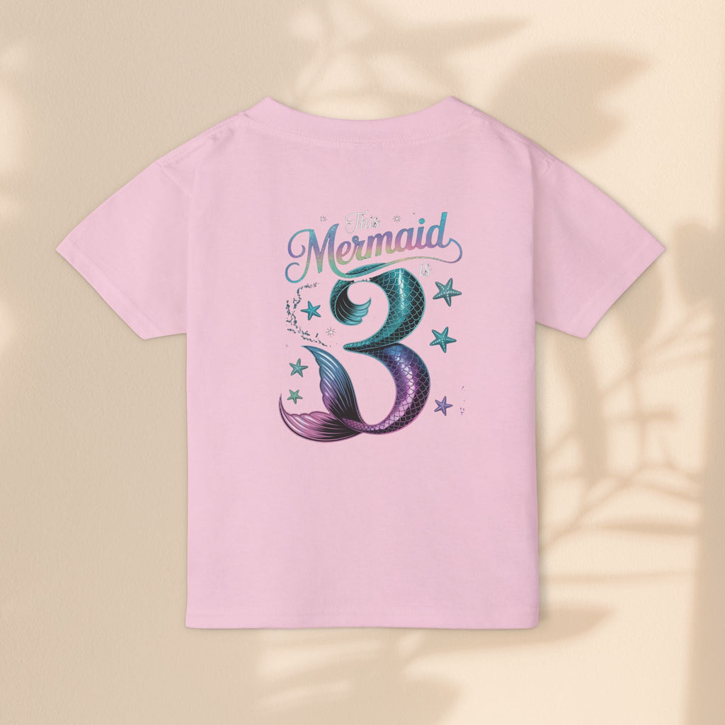 Age 3 Mermaid Toddler T-Shirt | Cute Birthday Gift for Kids