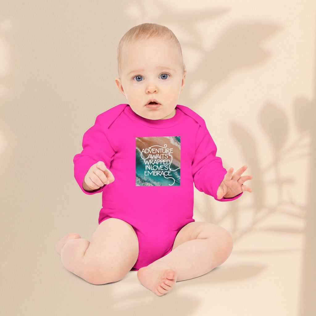 Adventure Awaits Organic Baby Bodysuit | Long Sleeve Baby Outfit