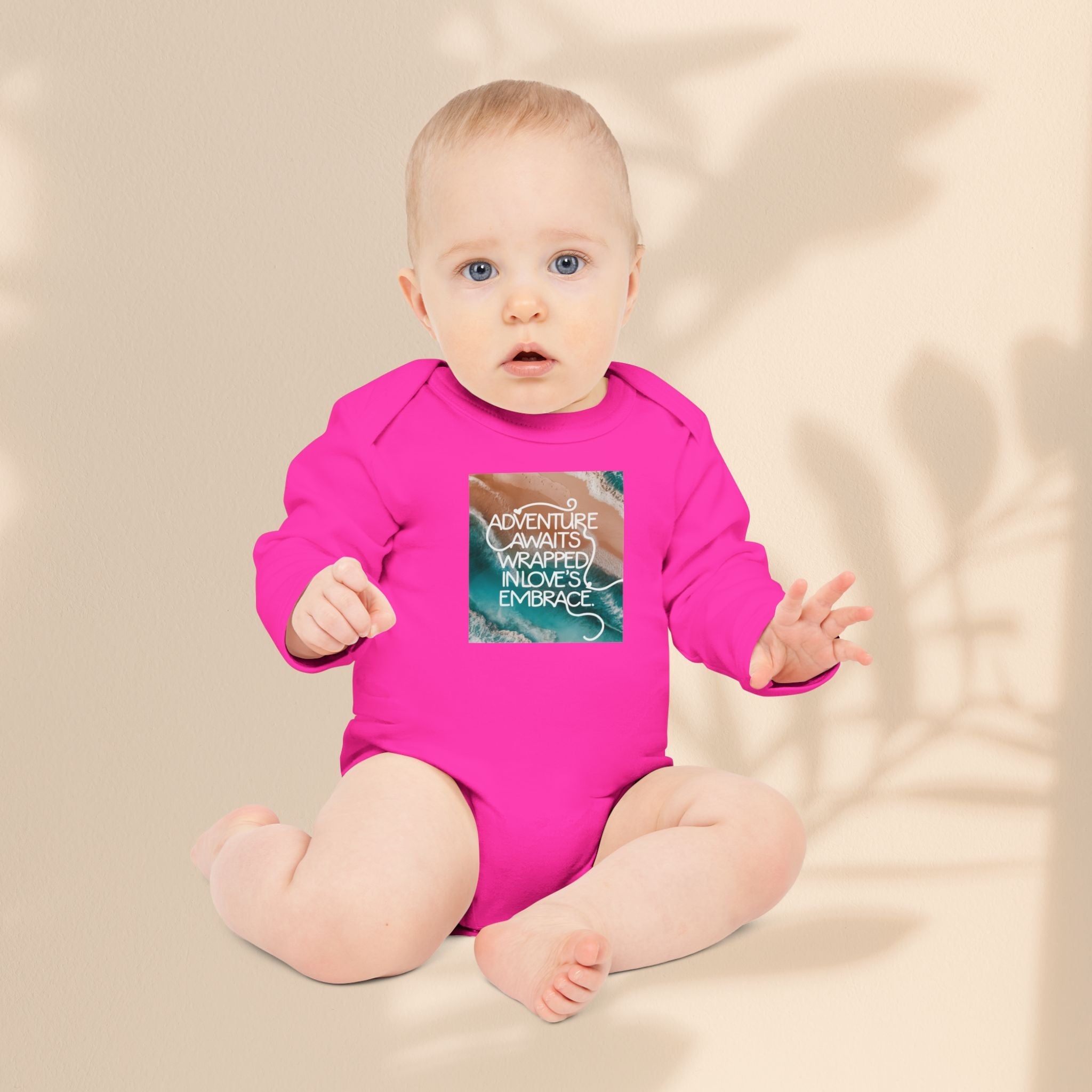 Adventure Awaits Organic Baby Bodysuit | Long Sleeve Baby Outfit