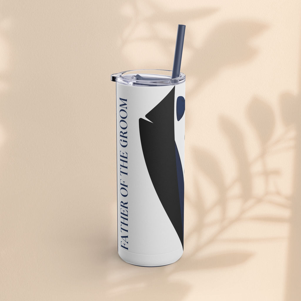 Father of the Groom Tumbler, Stylish Wedding Drinkware, Groomsmen Gift, Matte Skinny Tumbler, Personalized Wedding Keepsake