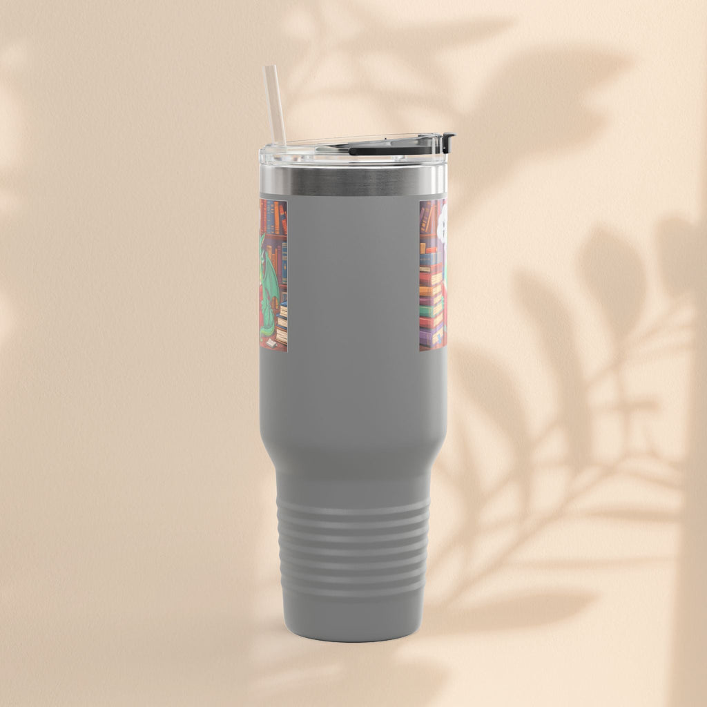 Colorful Insulated Travel Mug, 40oz | How Not To Burn Bridges - It's A Work In Progress - Perfect for Book Lovers, Gifts for Readers