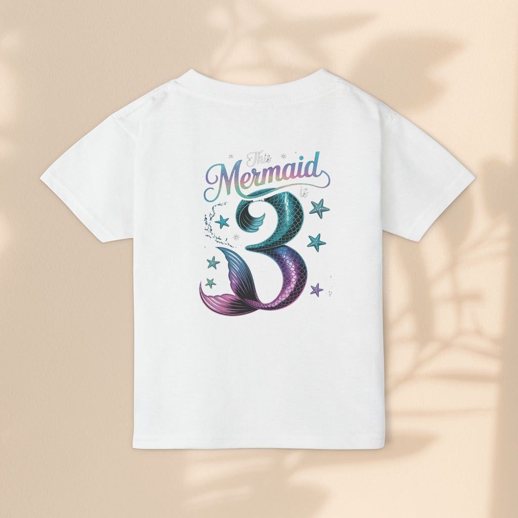Age 3 Mermaid Toddler T-Shirt | Cute Birthday Gift for Kids