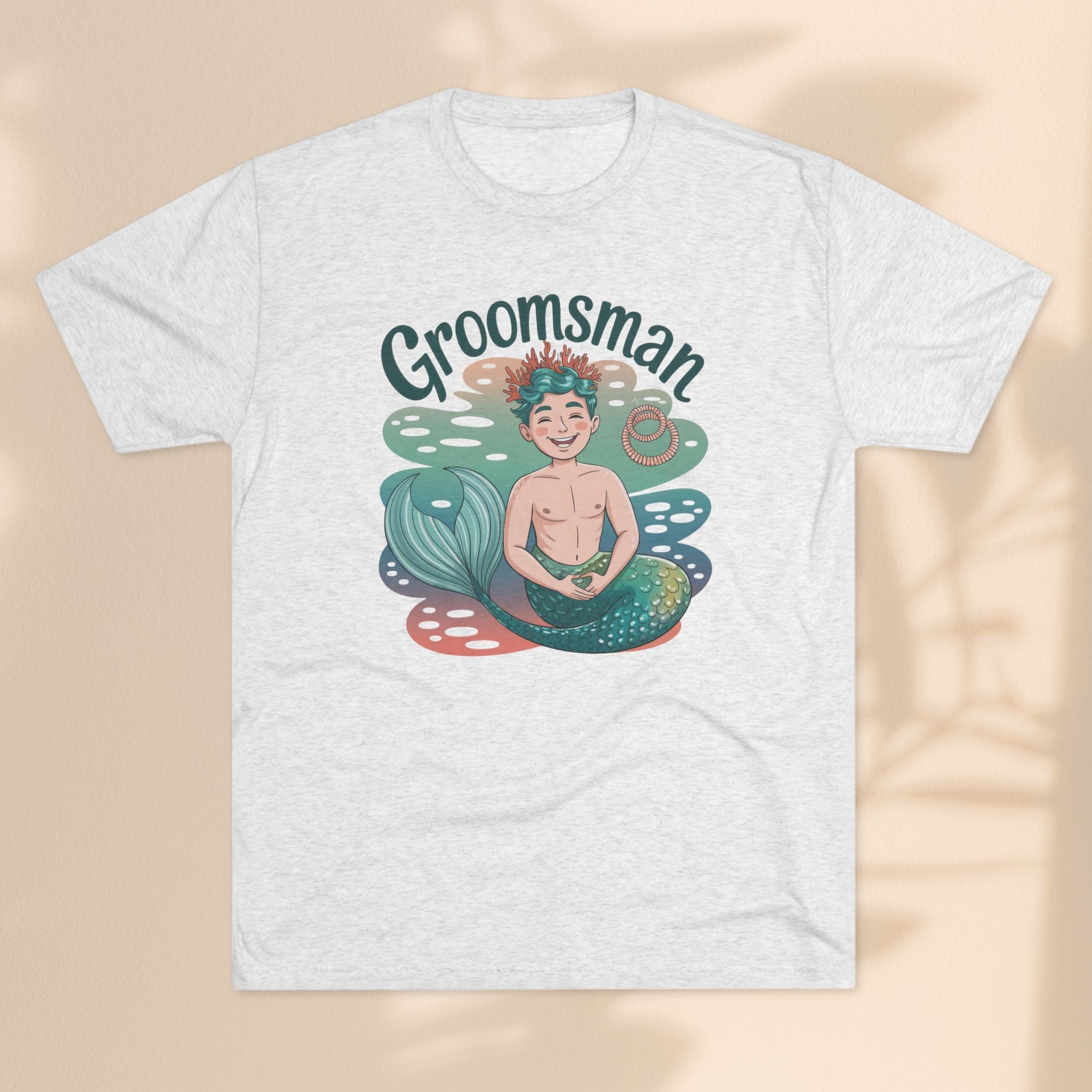 Merman Groomsman Tee, Fun Wedding Shirt, Unisex Crew Neck, Bachelorette Party Gift, Nautical Theme Apparel