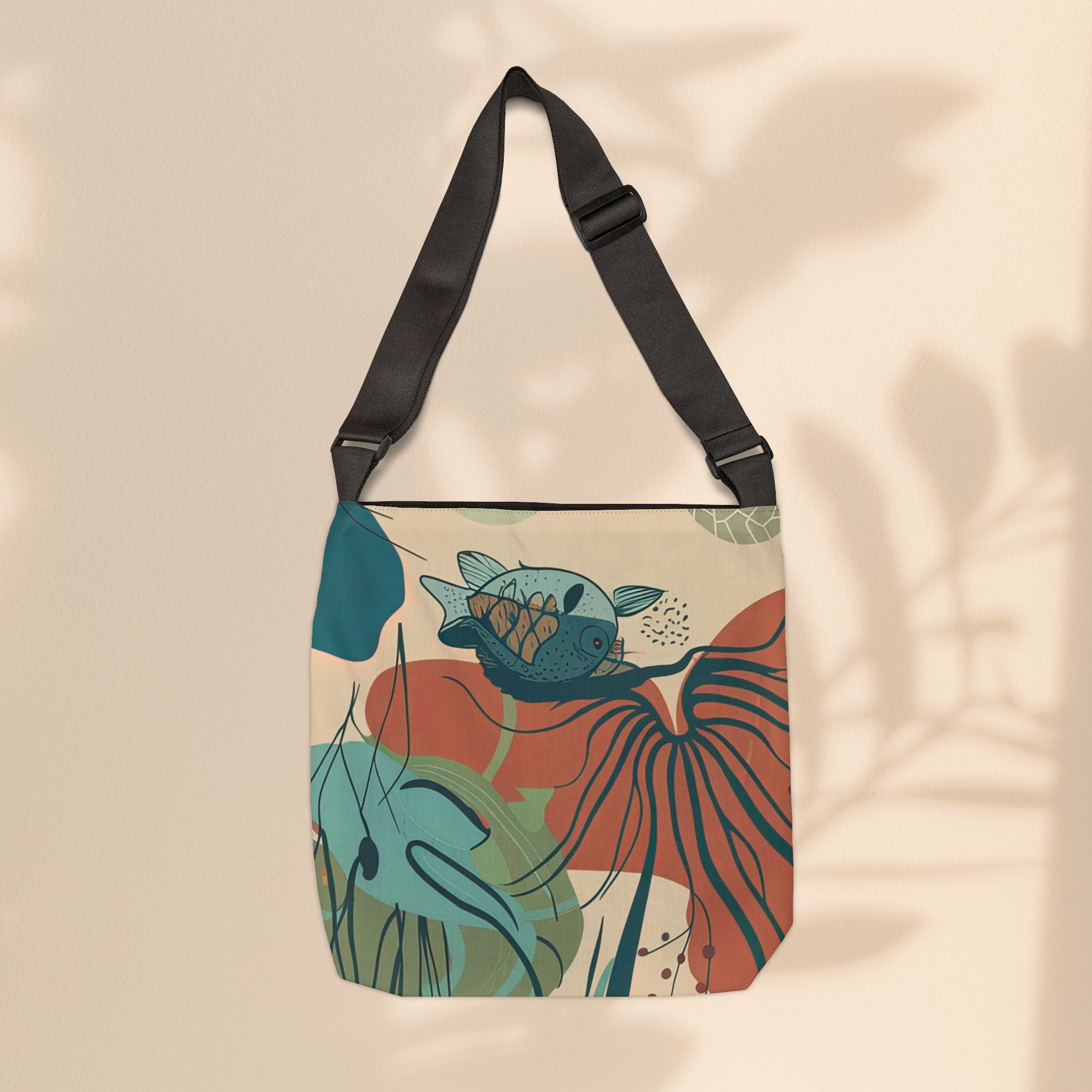 Adjustable Tote Bag  - BoHo Seaweed