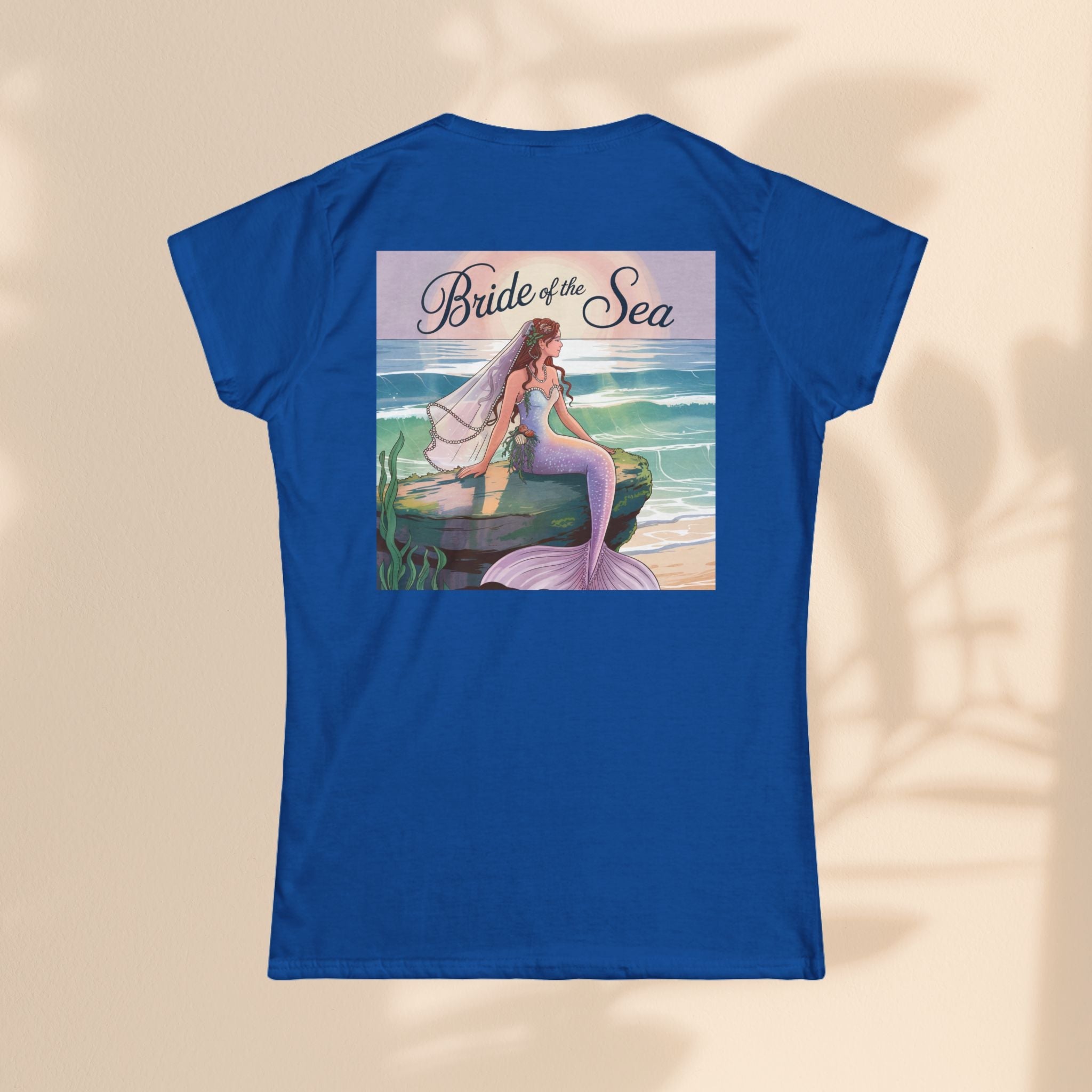 Bride of the Sea Women's Softstyle Tee - Mermaid Gift, Beachwear, Bachelorette Party, Wedding Attire, Nautical Fashion