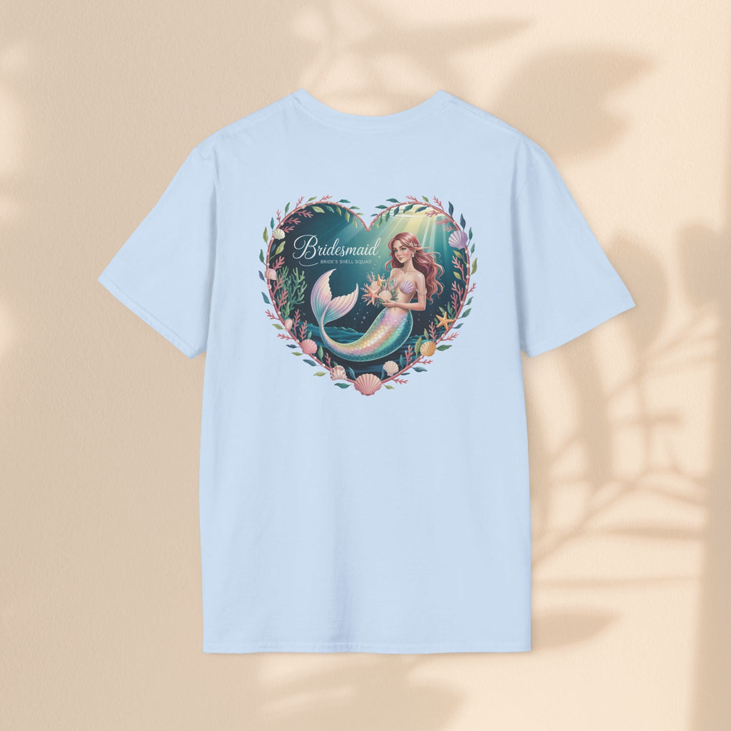Bridesmaid Mermaid T-Shirt, Softstyle Unisex Tee, Wedding Party Gift, Beach Theme Shirt, Mermaid Lover Apparel, Bridesmaid Gift Idea