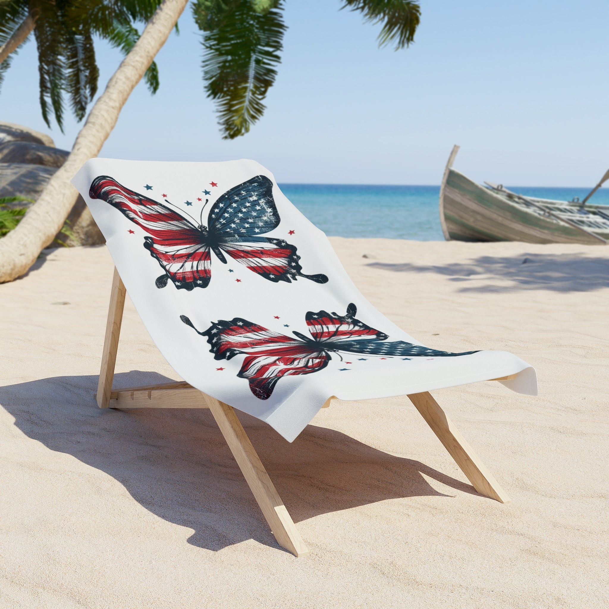 Patriotic Butterfly Beach Towel | Summer Fun, 4th of July