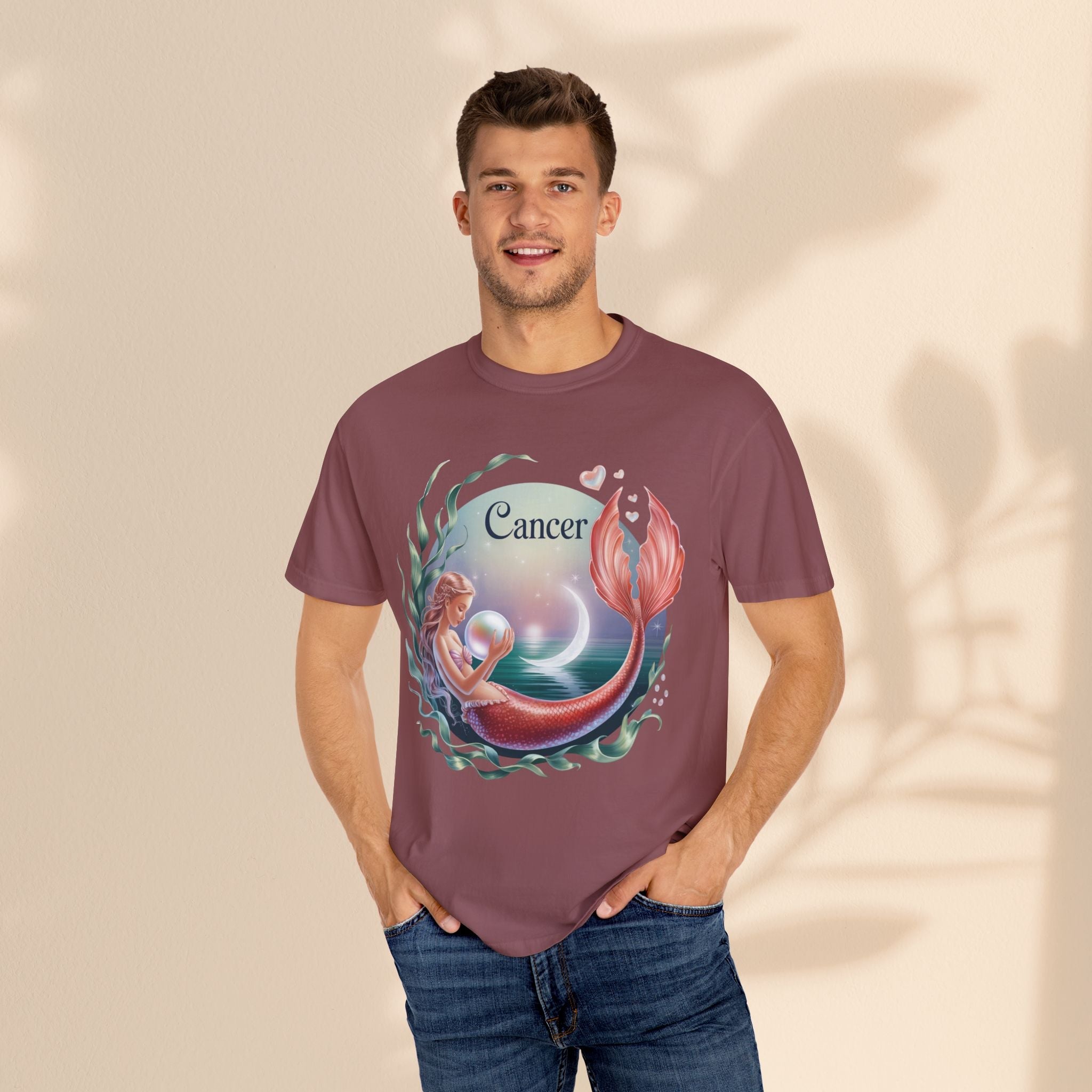 Cancer Zodiac Mermaid T-shirt, Astrology Tee, Astrological Sign Shirt, Gift for Cancer, Horoscope T-shirt, Cute Zodiac Apparel
