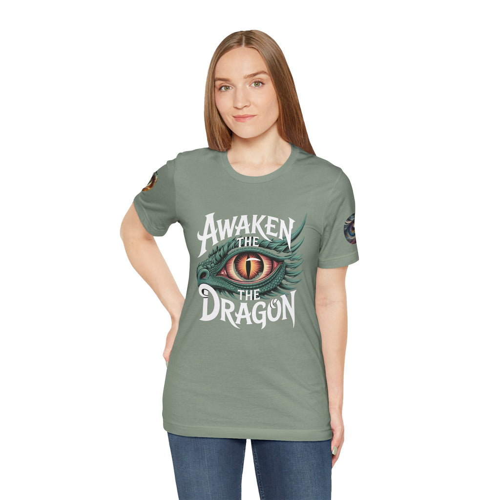 Fantasy Awaken The Dragon Graphic Tee, Unisex Short Sleeve Shirt, Gift for Dragon Lovers, Fantasy Fan Apparel