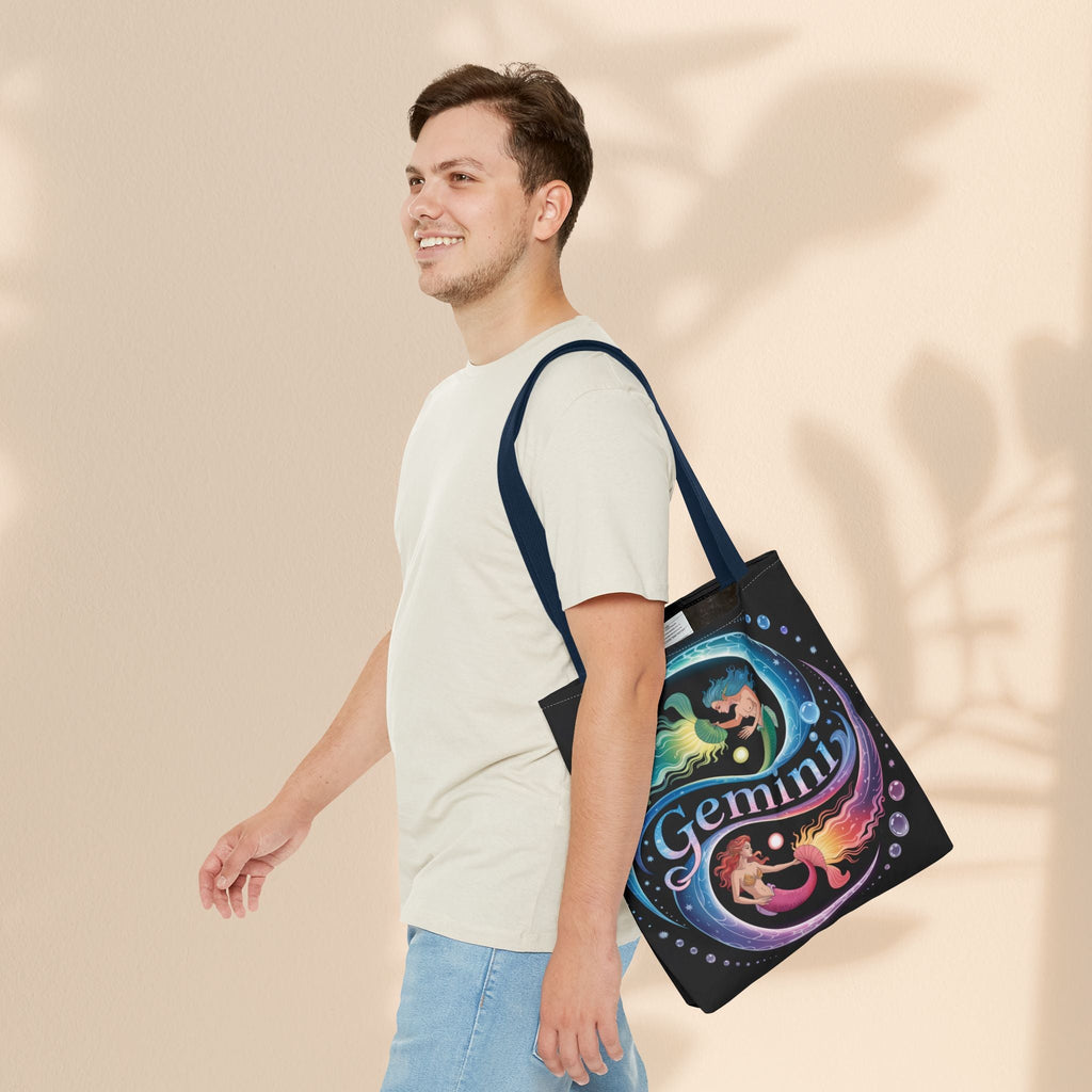 Gemini Zodiac Tote Bag - Colorful Astrology Bag, Gift for Astrology Lovers, AOP Tote for Geminis, Horoscope Design, Birthday Gift
