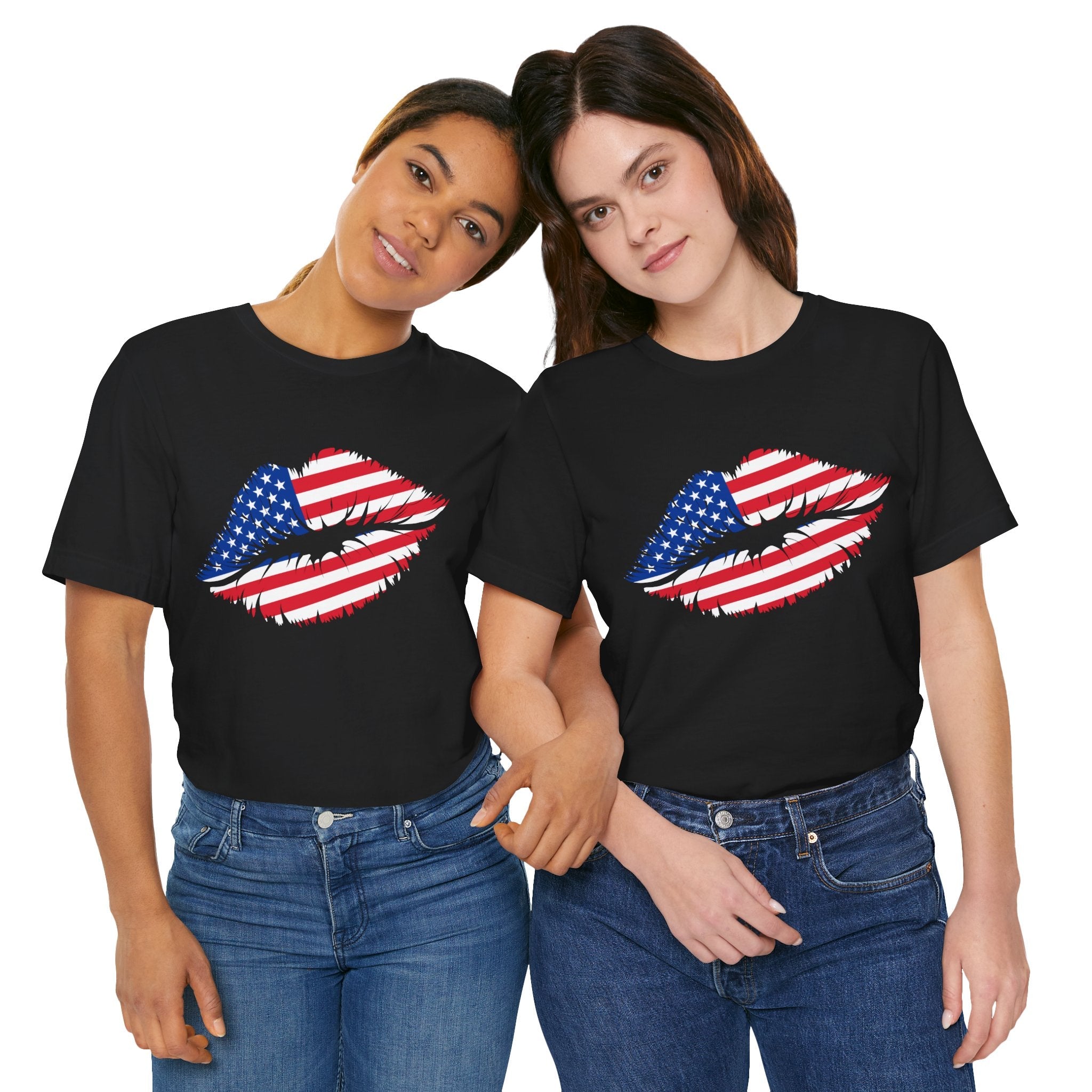 Patriotic Lip Print Tee, Unisex T-Shirt,