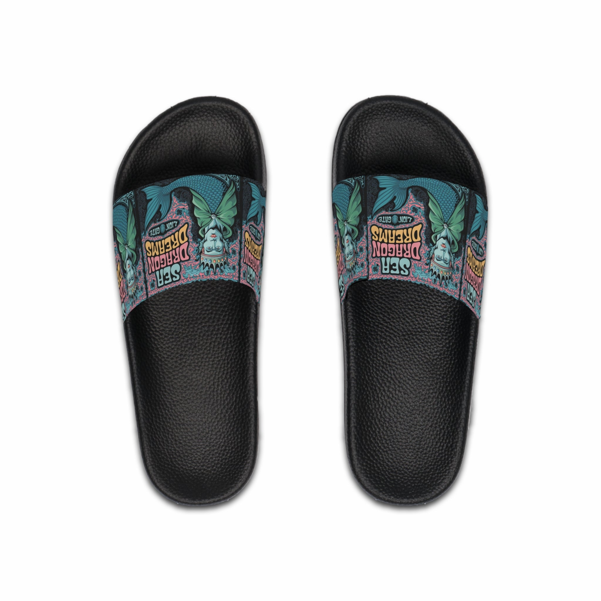Men's Slide Sandals - Sea Dragon Dreams Merman