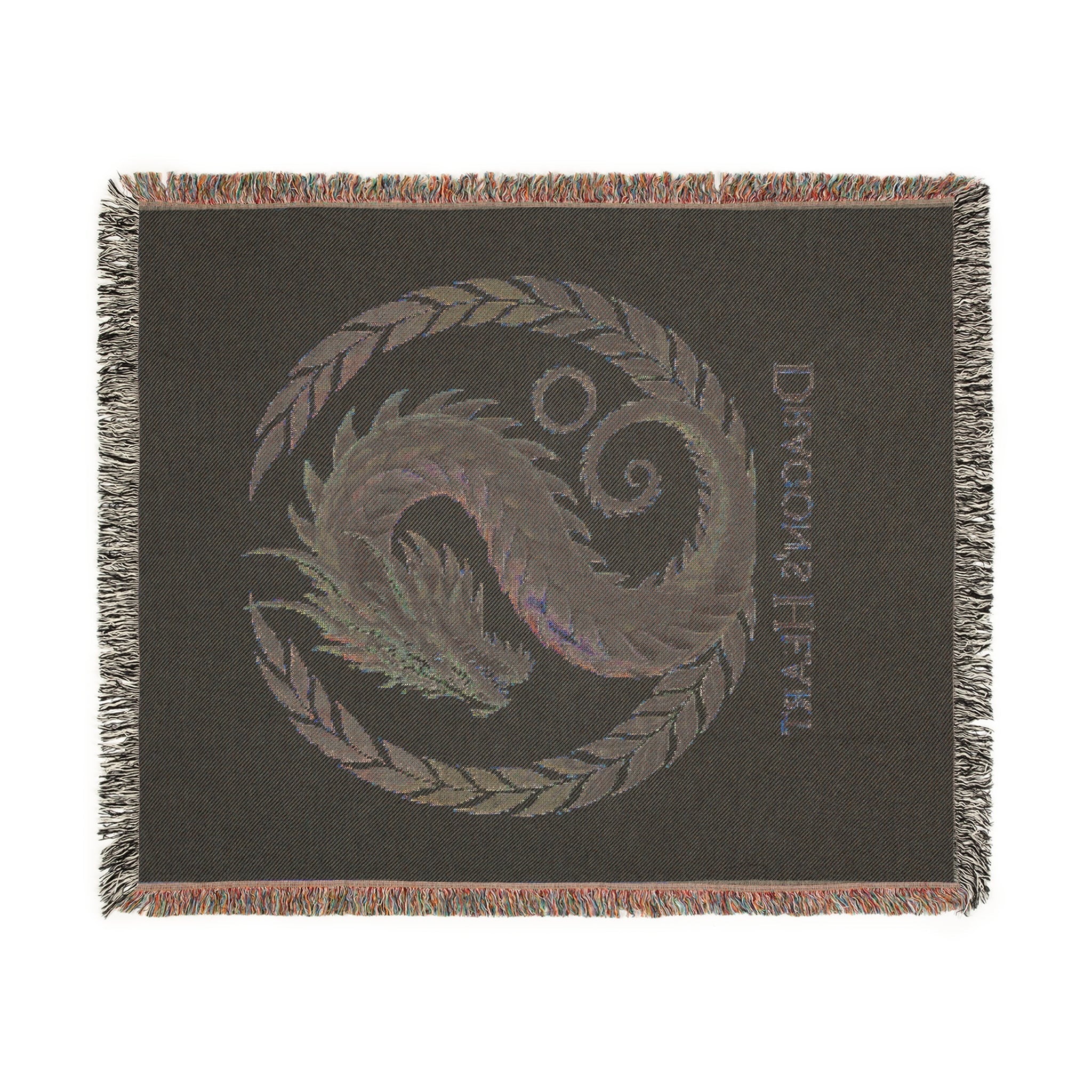 Dragon Heart Woven Blanket – Cozy Throw, Unique Wall Tapestry & Gift for Fantasy Lovers