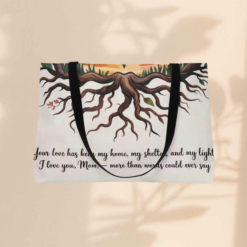 Inspiring Weekender Tote Bag - 'Roots to Grow & Wings to Fly' | Perfect Gift for Moms